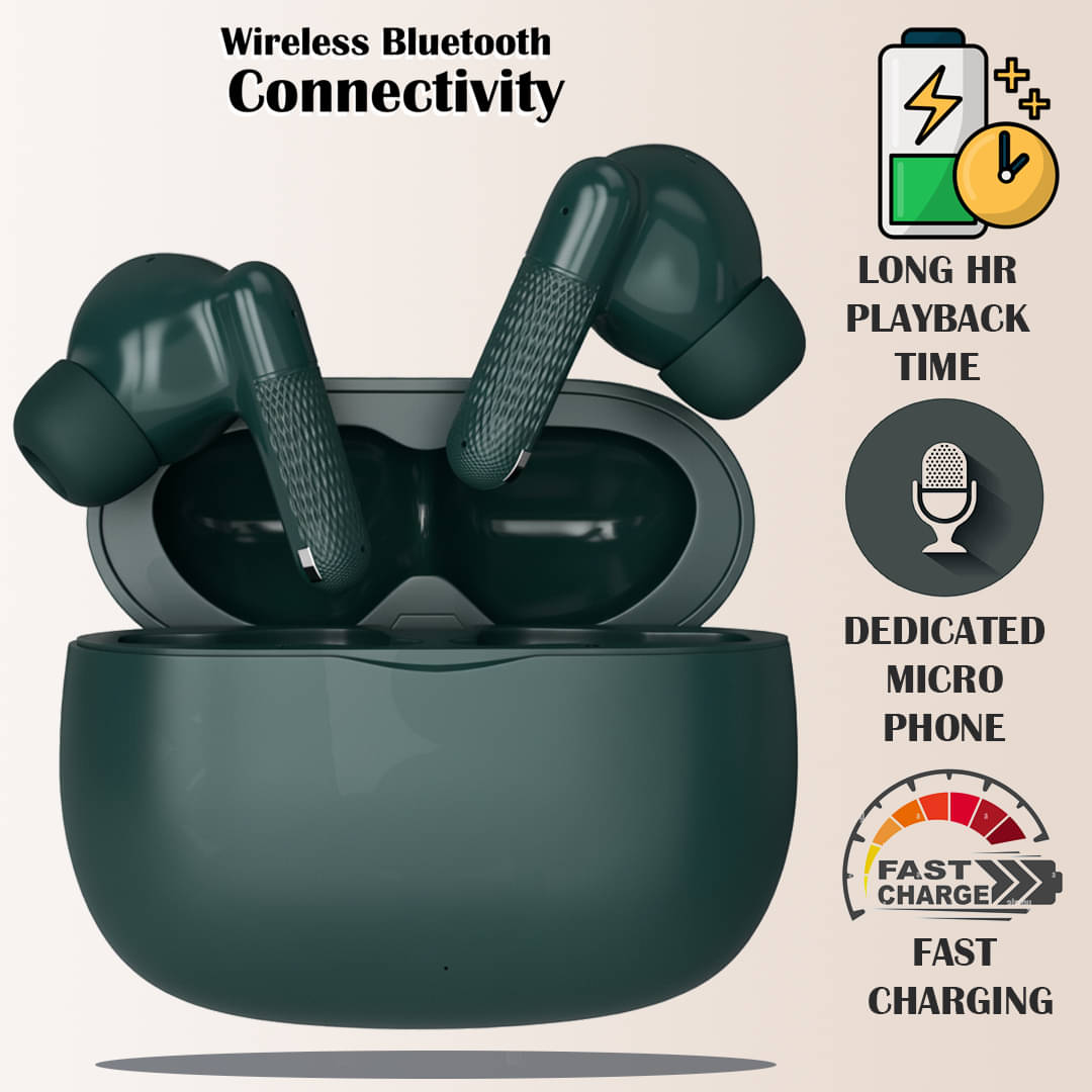     			Wireless Bluetooth Earbuds with Deep Bass,HD Mic, Long Battery Backup, Fast Charging, Lightweight Comfortable Fit, Sweatproof Sports Headphones for Music, Calls, Gaming & Daily Use"