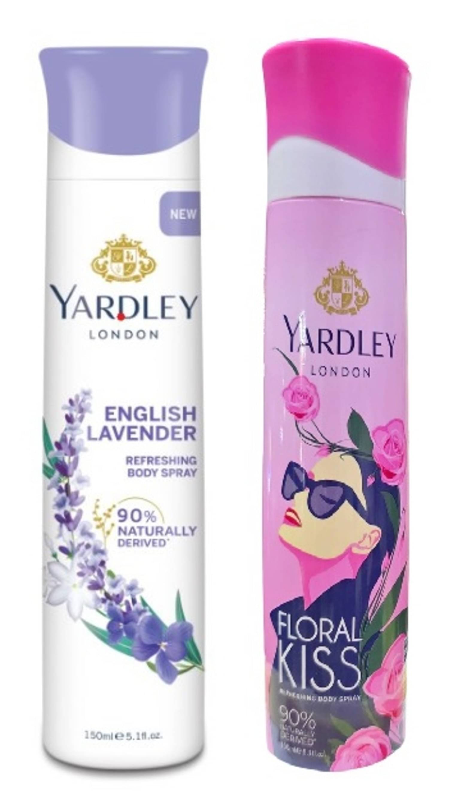     			Yardley London ENGLISH LAVENDER & FLORAL KISS DEO Deodorant Spray for Unisex 300 ml ( Pack of 2 )