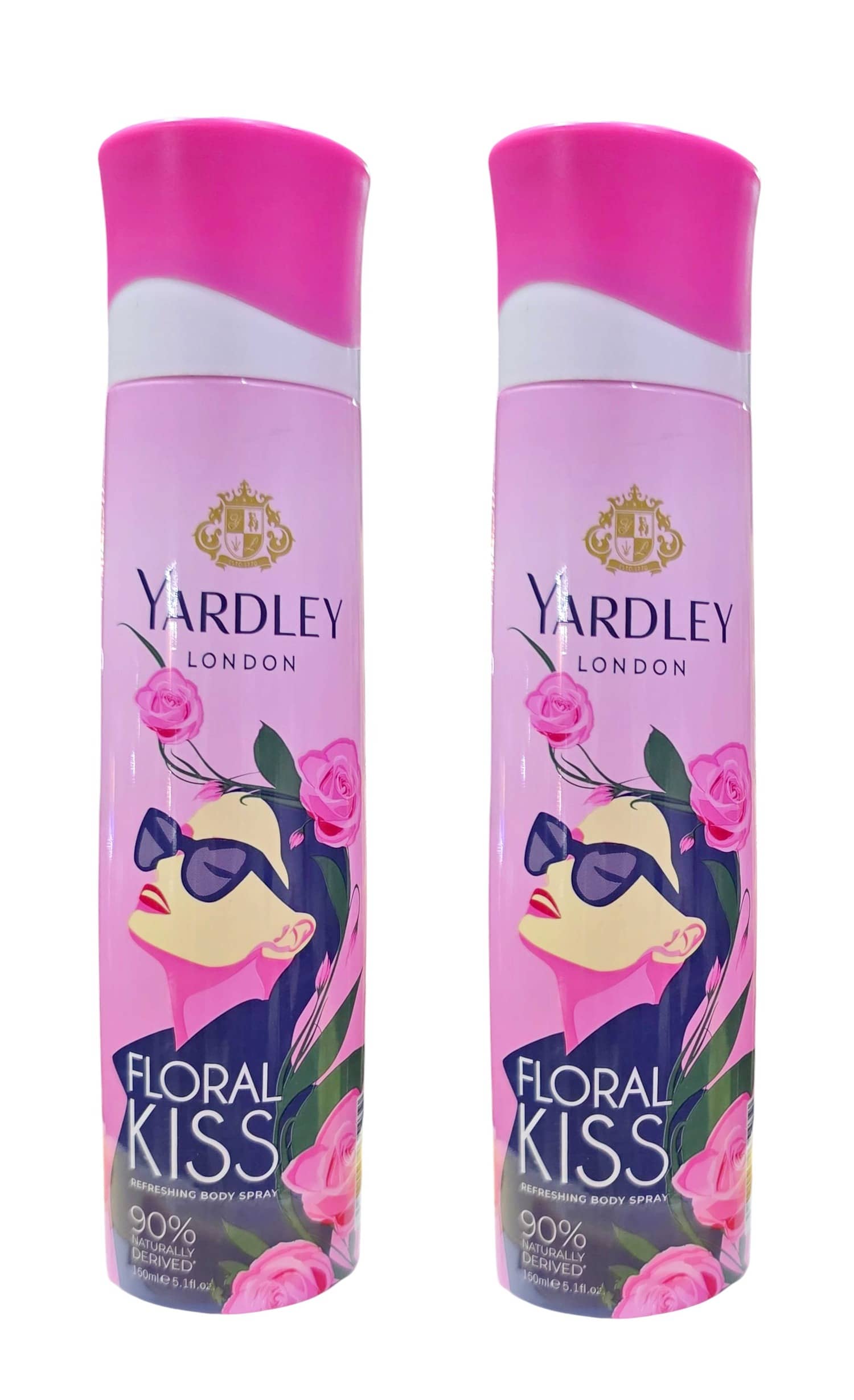 Yardley London FLORAL KISS DEODORANT 150ML EACH Deodorant Spray for Unisex 300 ml ( Pack of 2 )