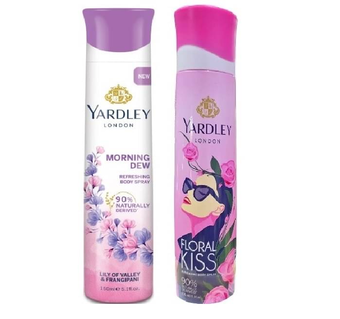     			Yardley London MORNING DEW & FLORAL KISS DEO Deodorant Spray for Unisex 300 ml ( Pack of 2 )
