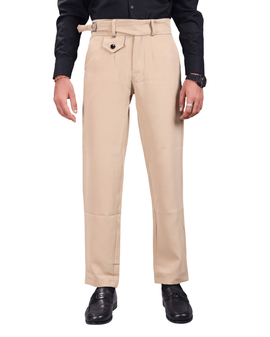     			ikigai Straight Men's Gurkha Pant - Cream ( Pack of 1 )