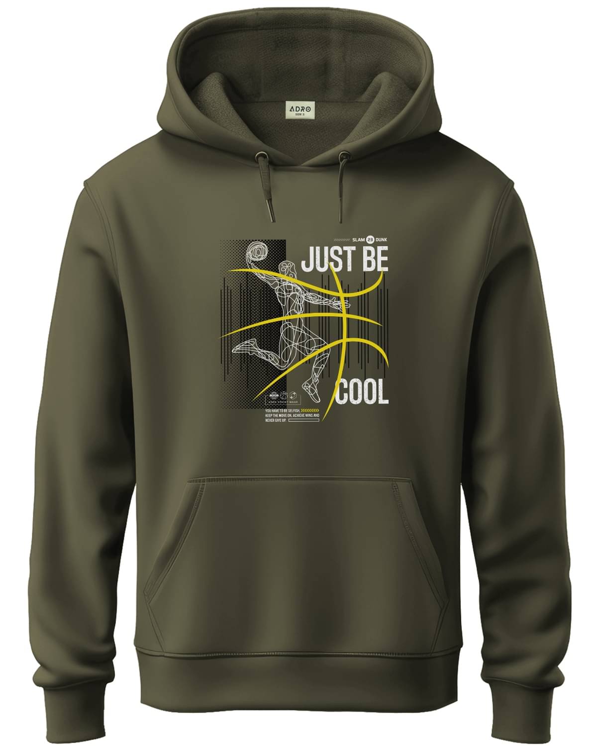     			Adro Fleece Hooded Men's Sweatshirt - Olive ( Pack of 1 )