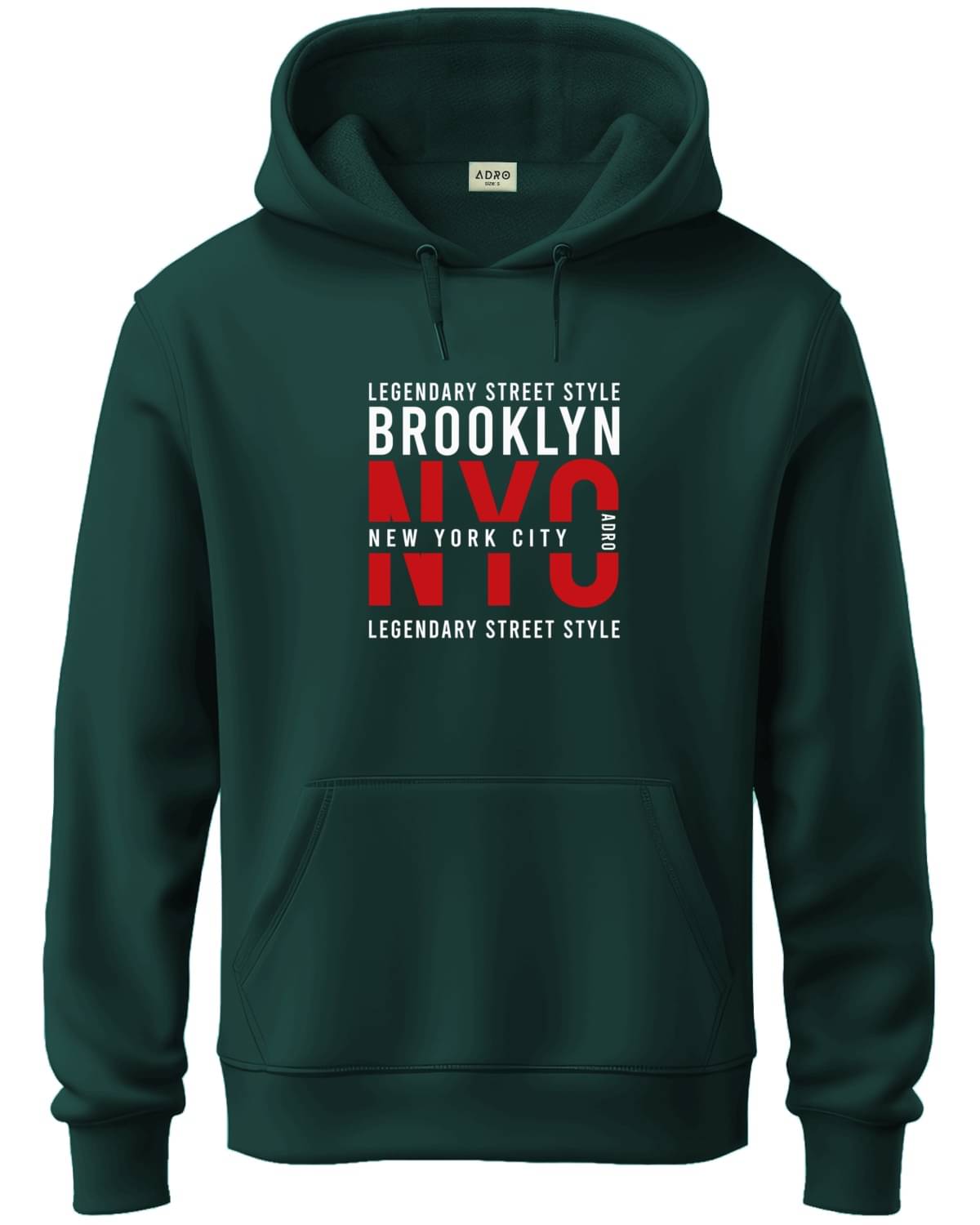     			Adro Fleece Hooded Men's Sweatshirt - Green ( Pack of 1 )