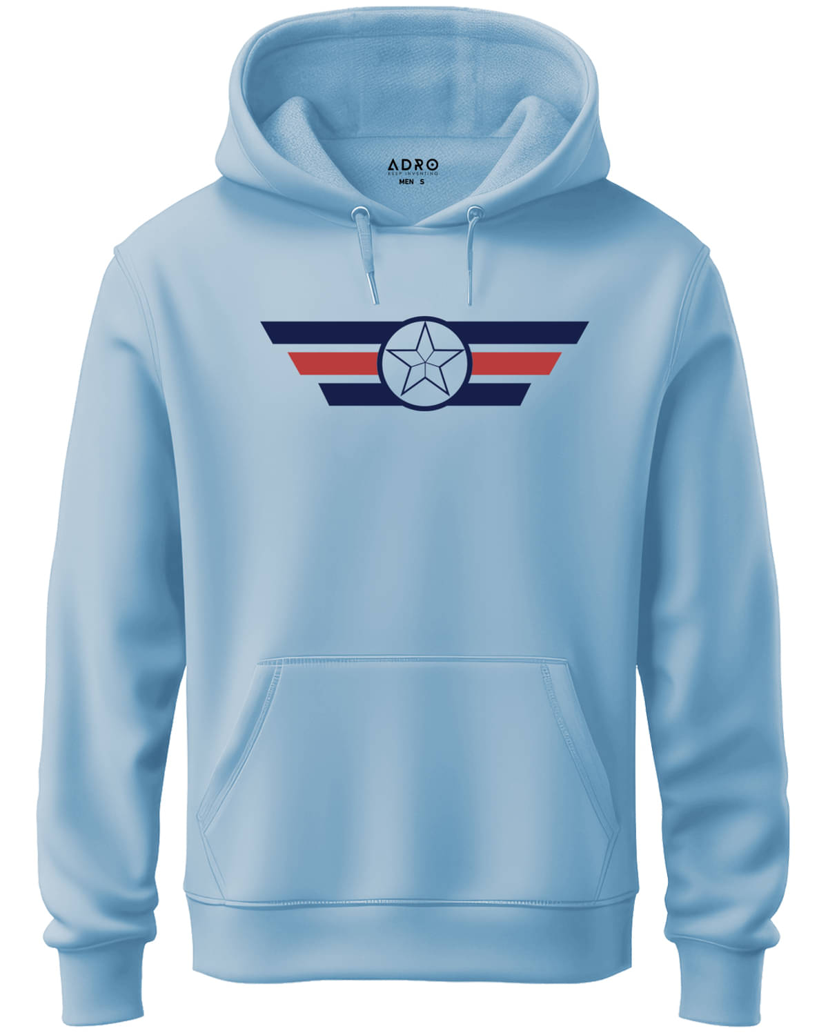 Adro Fleece Hooded Men's Sweatshirt - Light Blue ( Pack of 1 ) Adro Fleece Hooded Men's Sweatshirt - Light Blue ( Pack of 1 )