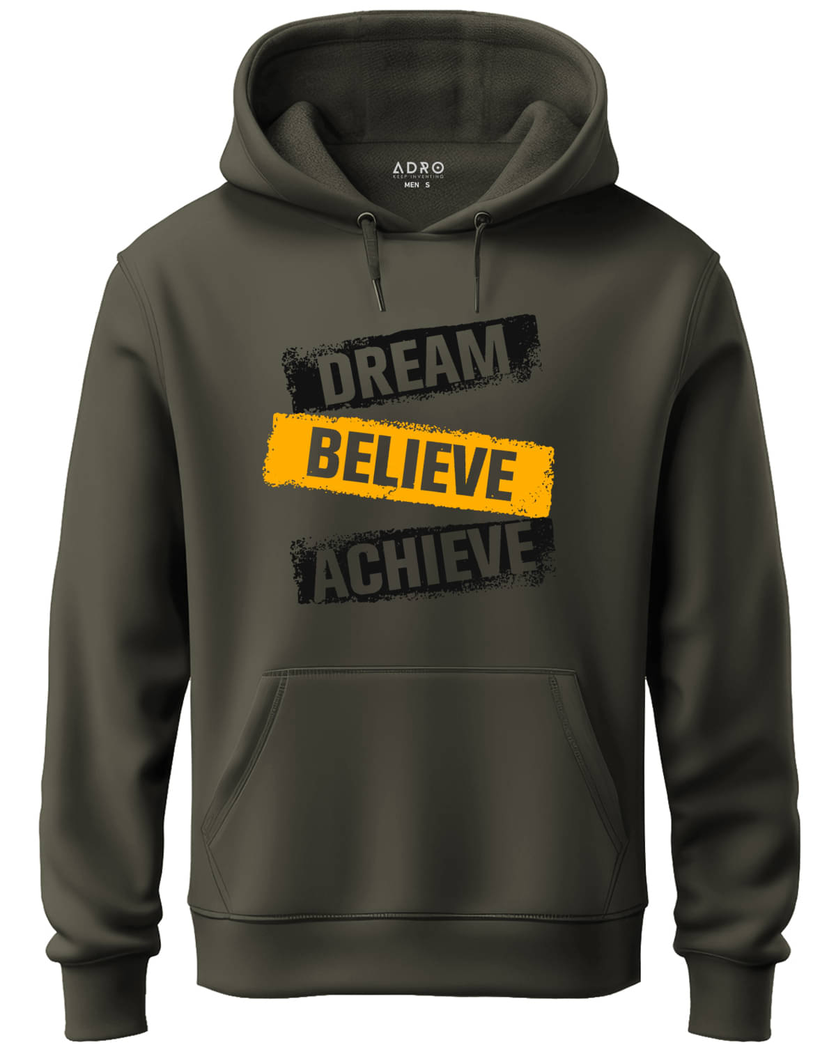     			Adro Fleece Hooded Men's Sweatshirt - Olive ( Pack of 1 )