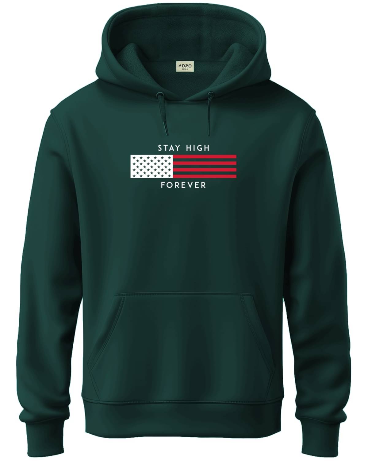     			Adro Fleece Hooded Men's Sweatshirt - Green ( Pack of 1 )