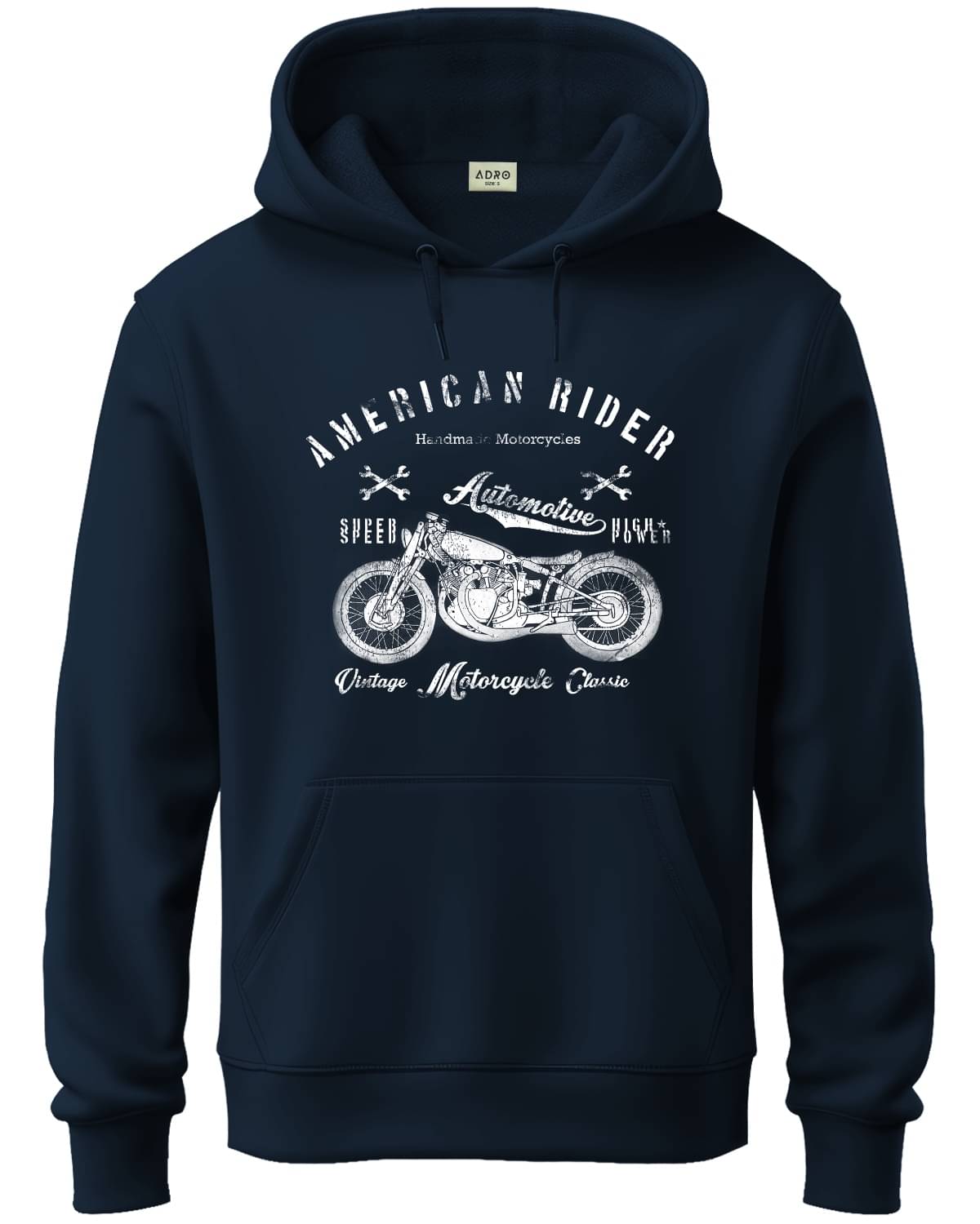     			Adro Fleece Hooded Men's Sweatshirt - Navy Blue ( Pack of 1 )