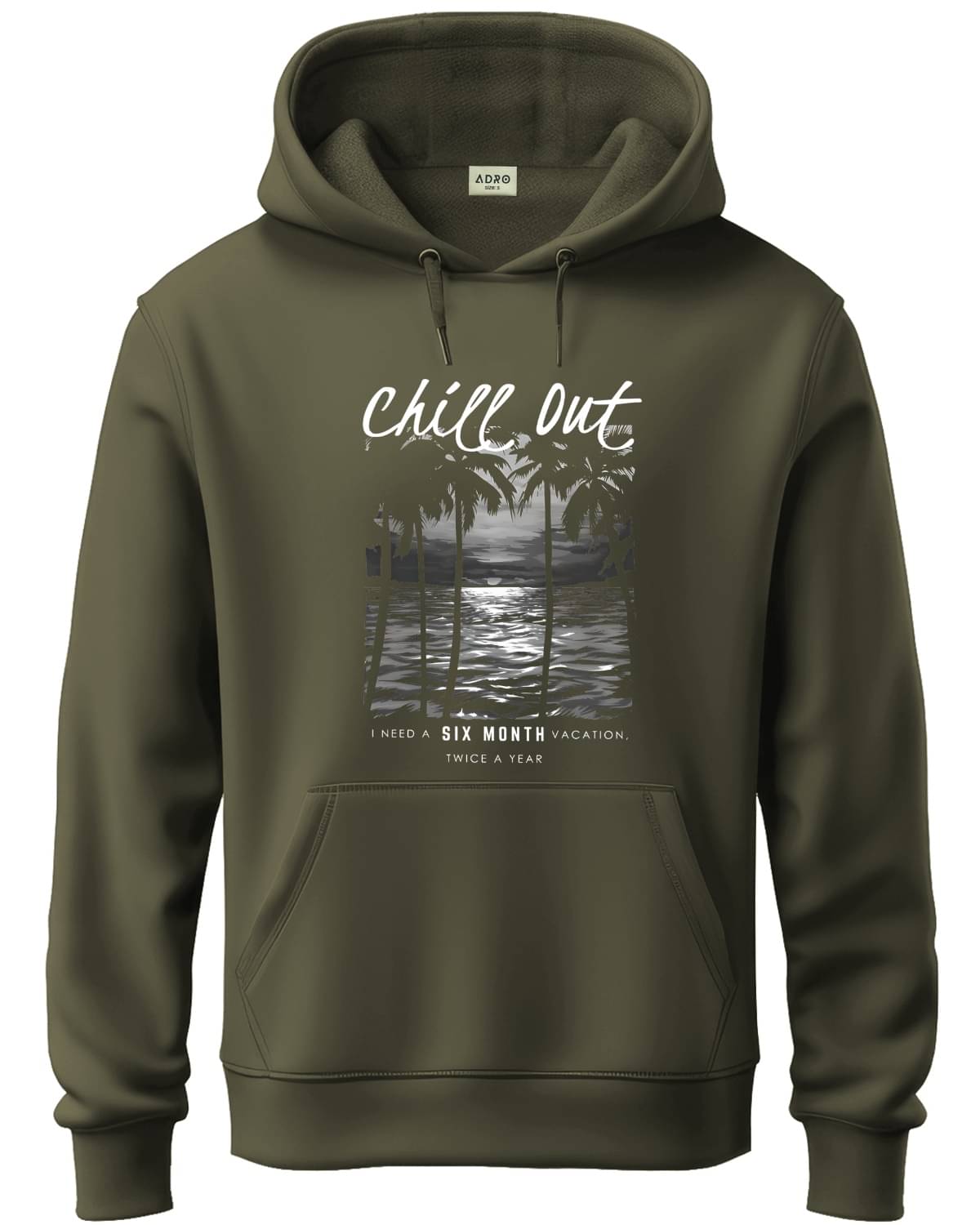 Adro Fleece Hooded Men's Sweatshirt - Olive ( Pack of 1 ) Adro Fleece Hooded Men's Sweatshirt - Olive ( Pack of 1 )