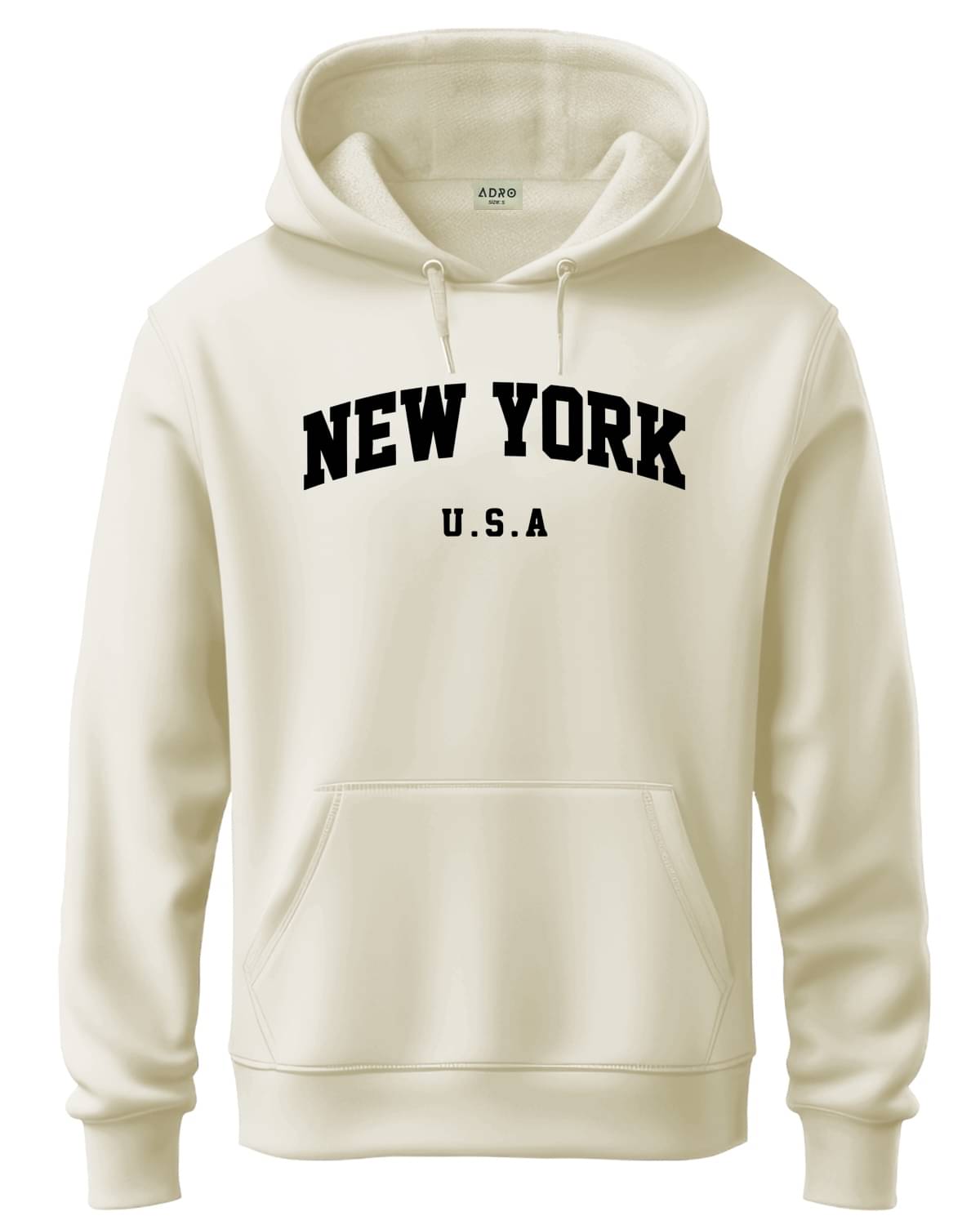     			Adro Fleece Hooded Men's Sweatshirt - Off White ( Pack of 1 )