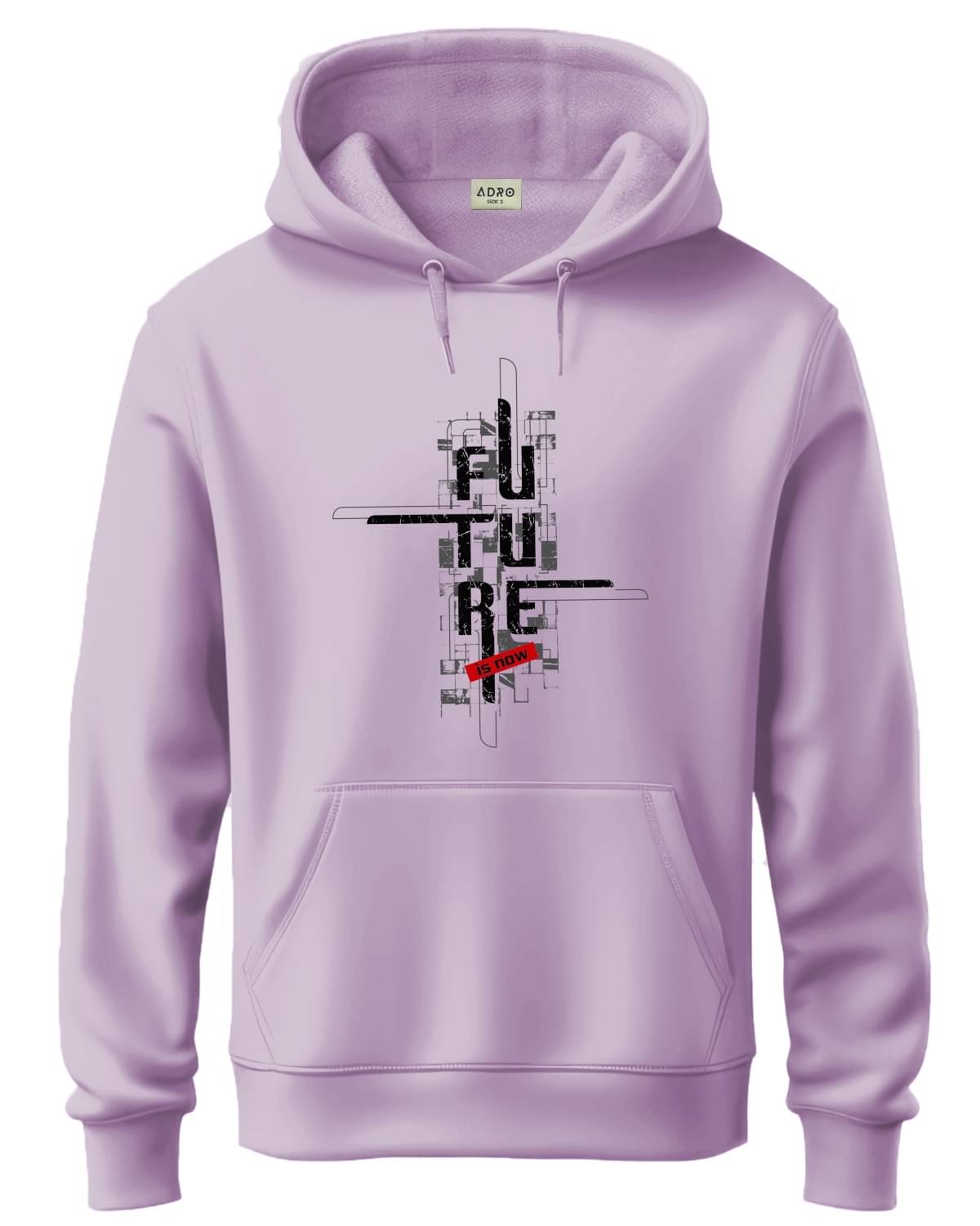 Adro Fleece Hooded Men's Sweatshirt - Lavender ( Pack of 1 ) Adro Fleece Hooded Men's Sweatshirt - Lavender ( Pack of 1 )