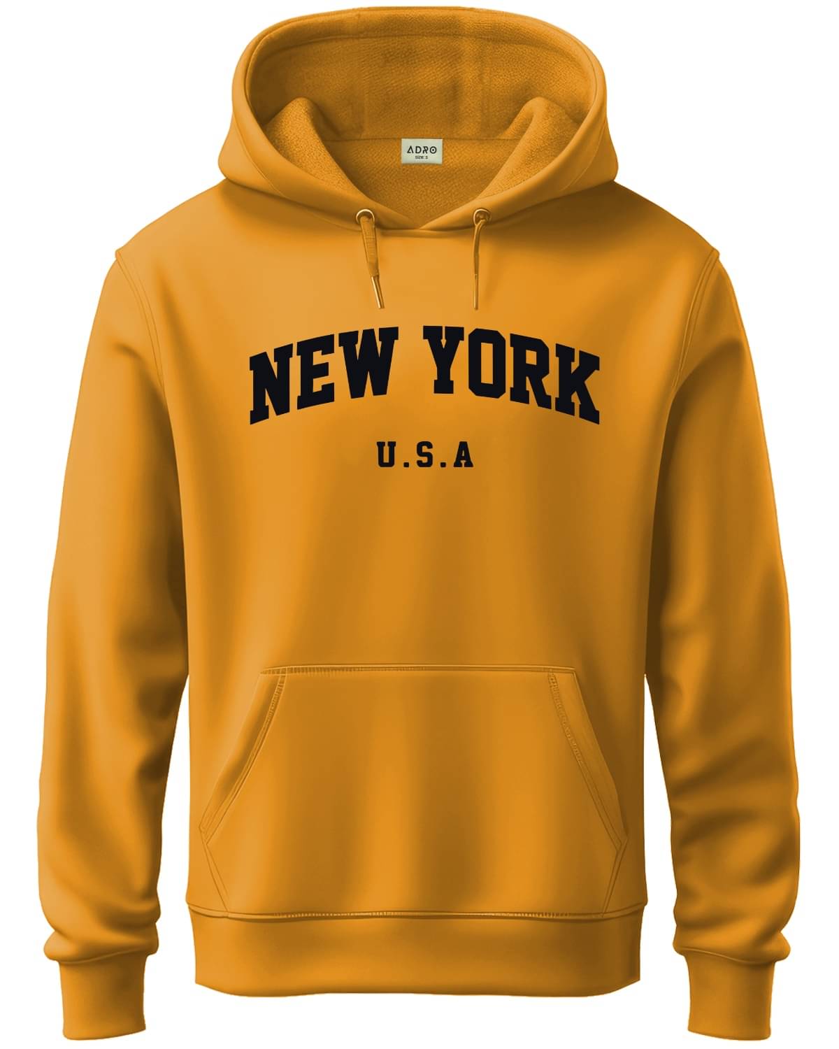     			Adro Fleece Hooded Men's Sweatshirt - Mustard ( Pack of 1 )