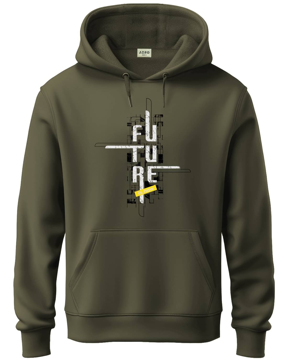     			Adro Fleece Hooded Men's Sweatshirt - Olive ( Pack of 1 )