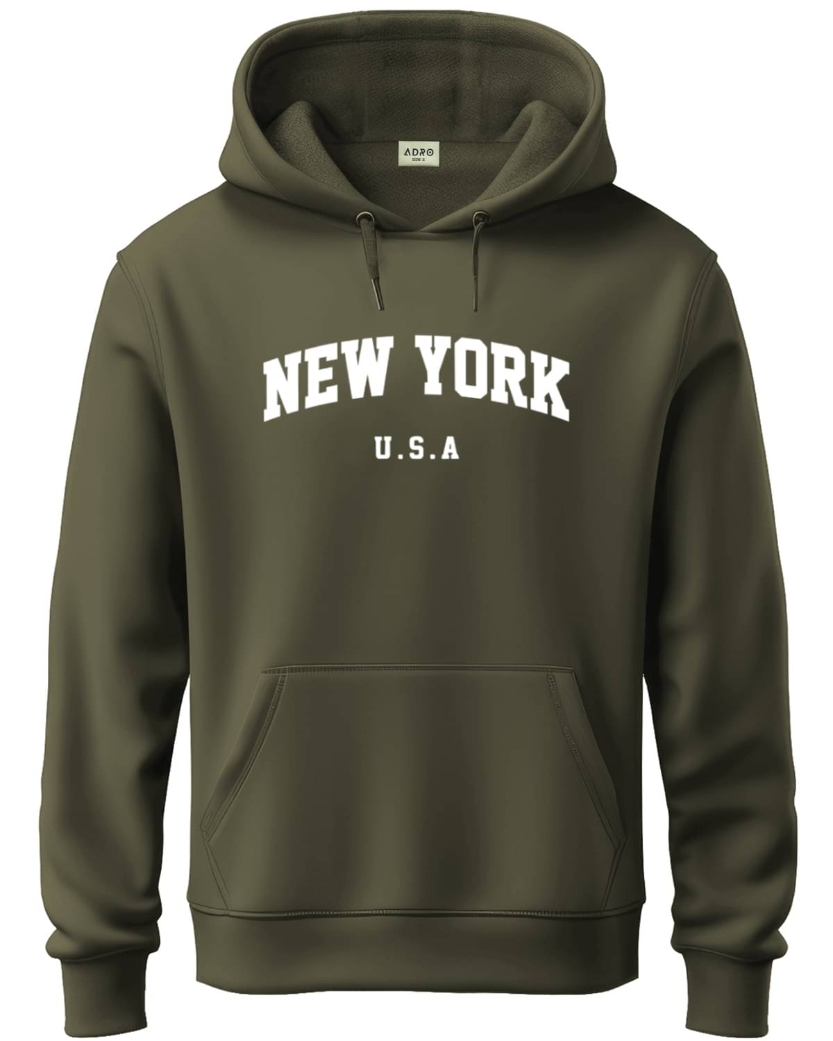     			Adro Fleece Hooded Men's Sweatshirt - Olive ( Pack of 1 )