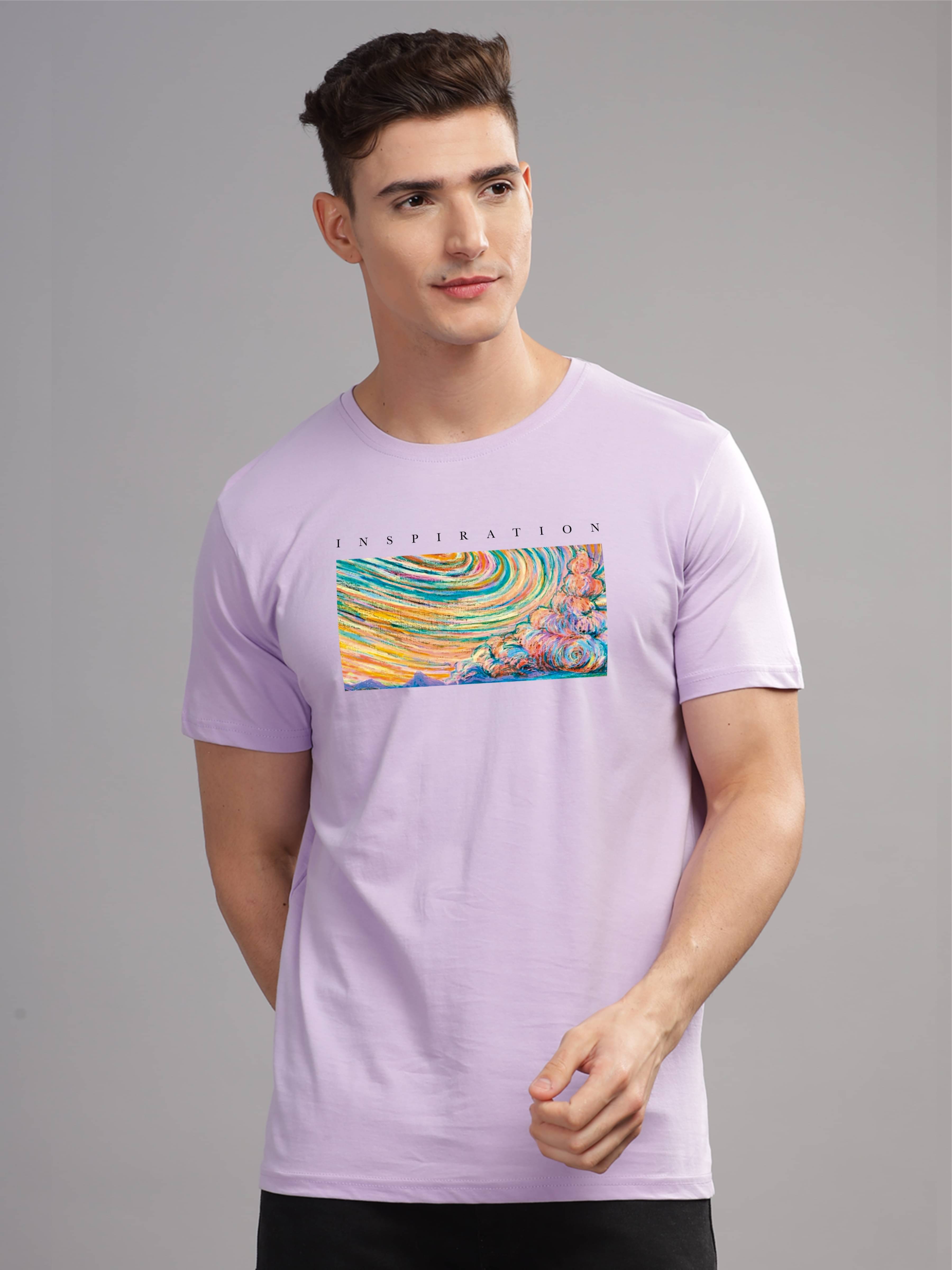     			Adro Men Cotton Blend Regular Fit Printed T-Shirt ( Purple )