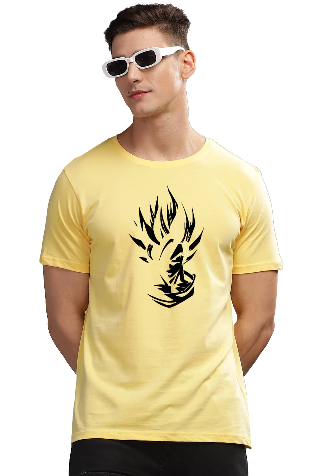     			Adro Men Cotton Blend Regular Fit Printed T-Shirt ( Yellow )