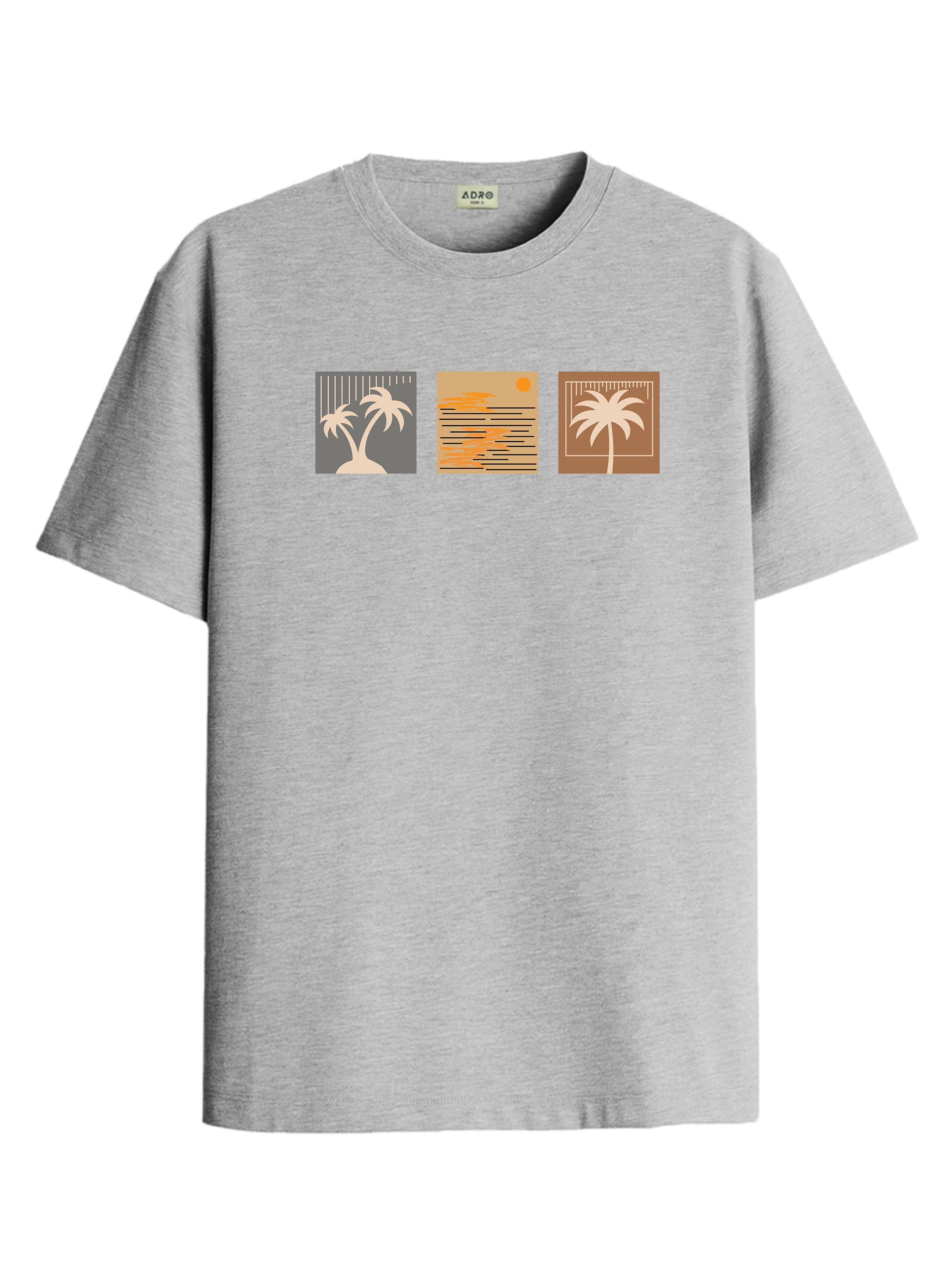 Adro Men Cotton Blend Regular Fit Printed T-Shirt ( Grey ) Adro Men Cotton Blend Regular Fit Printed T-Shirt ( Grey )