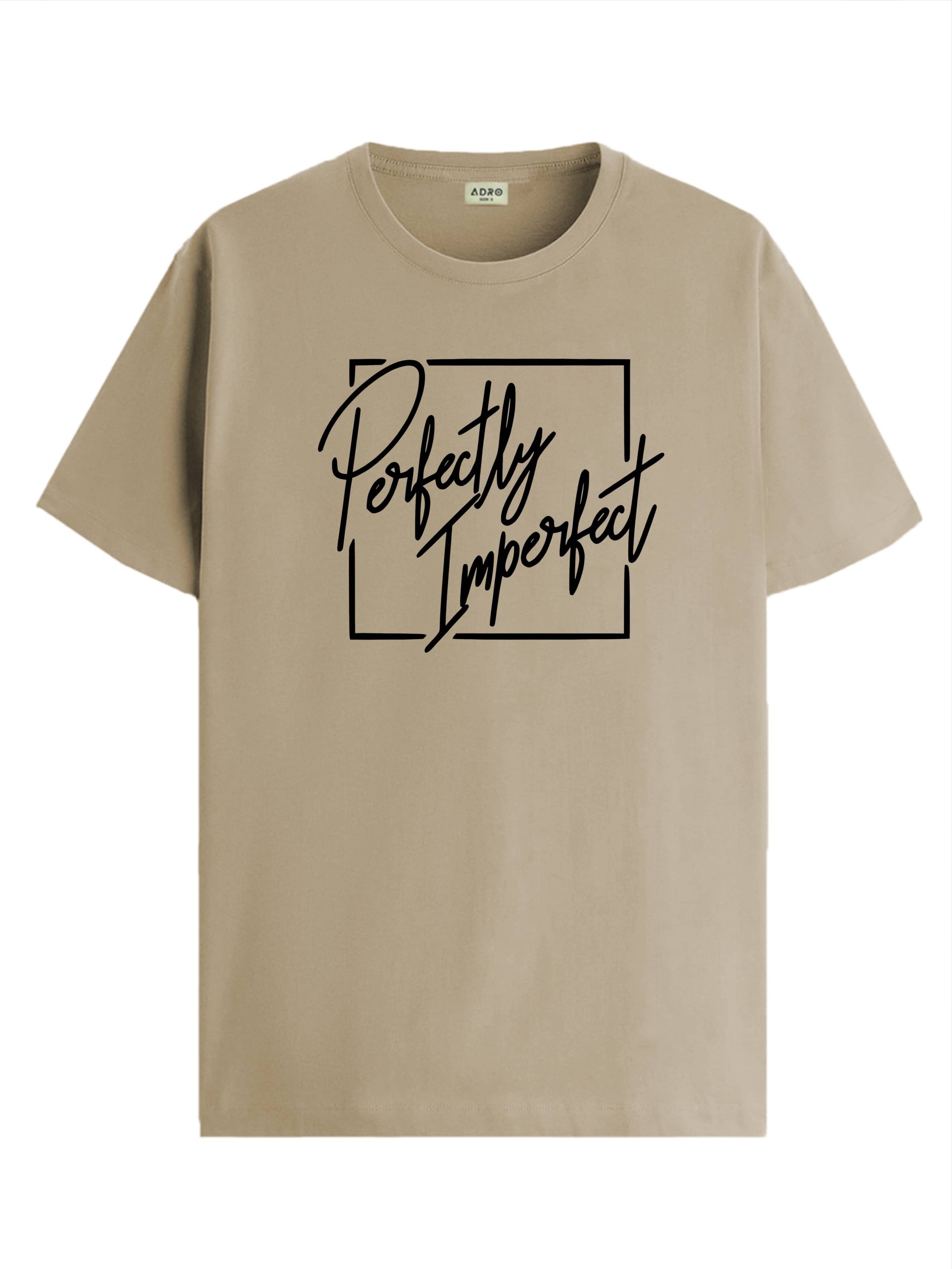 Adro Men Cotton Blend Regular Fit Printed T-Shirt ( Beige )     			Adro Men Cotton Blend Regular Fit Printed T-Shirt ( Beige )