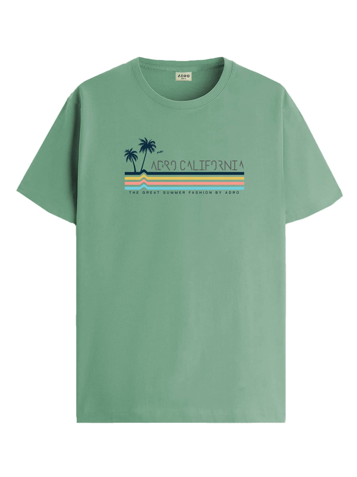    			Adro Men Cotton Blend Regular Fit Printed T-Shirt ( Sea Green )