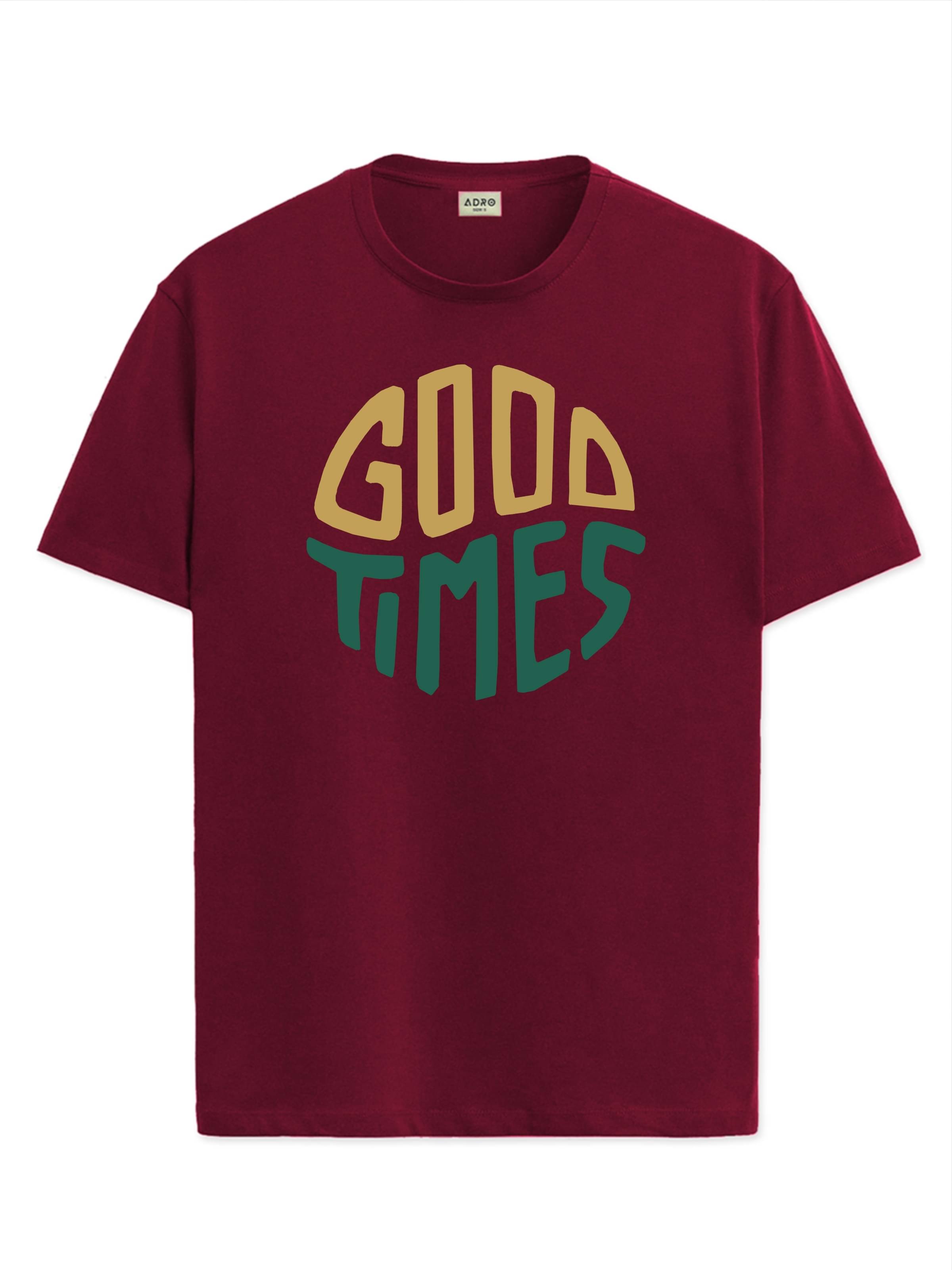     			Adro Men Cotton Blend Regular Fit Printed T-Shirt ( Maroon )