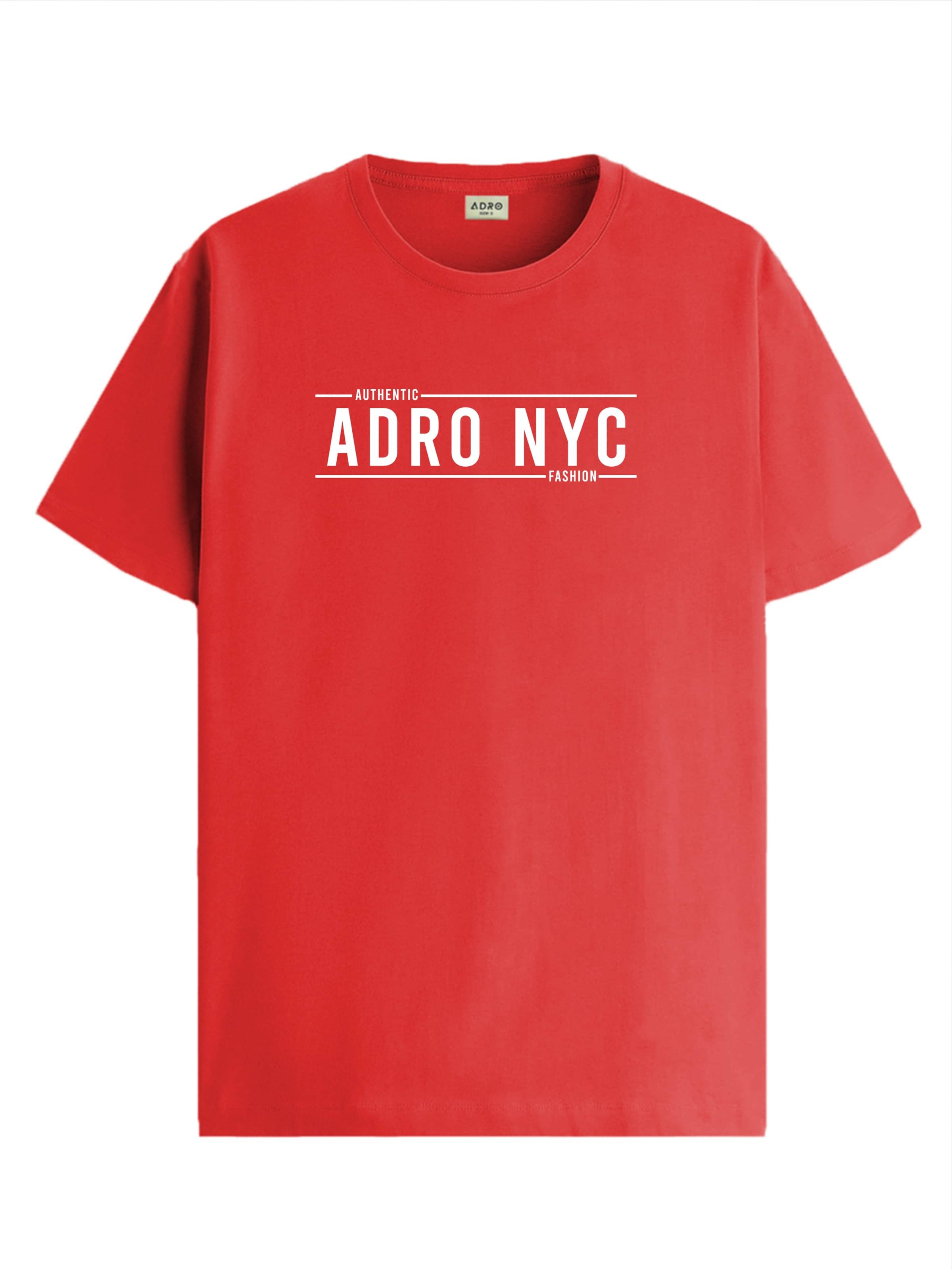 Adro Men Cotton Blend Regular Fit Printed T-Shirt ( Red ) Adro Men Cotton Blend Regular Fit Printed T-Shirt ( Red )