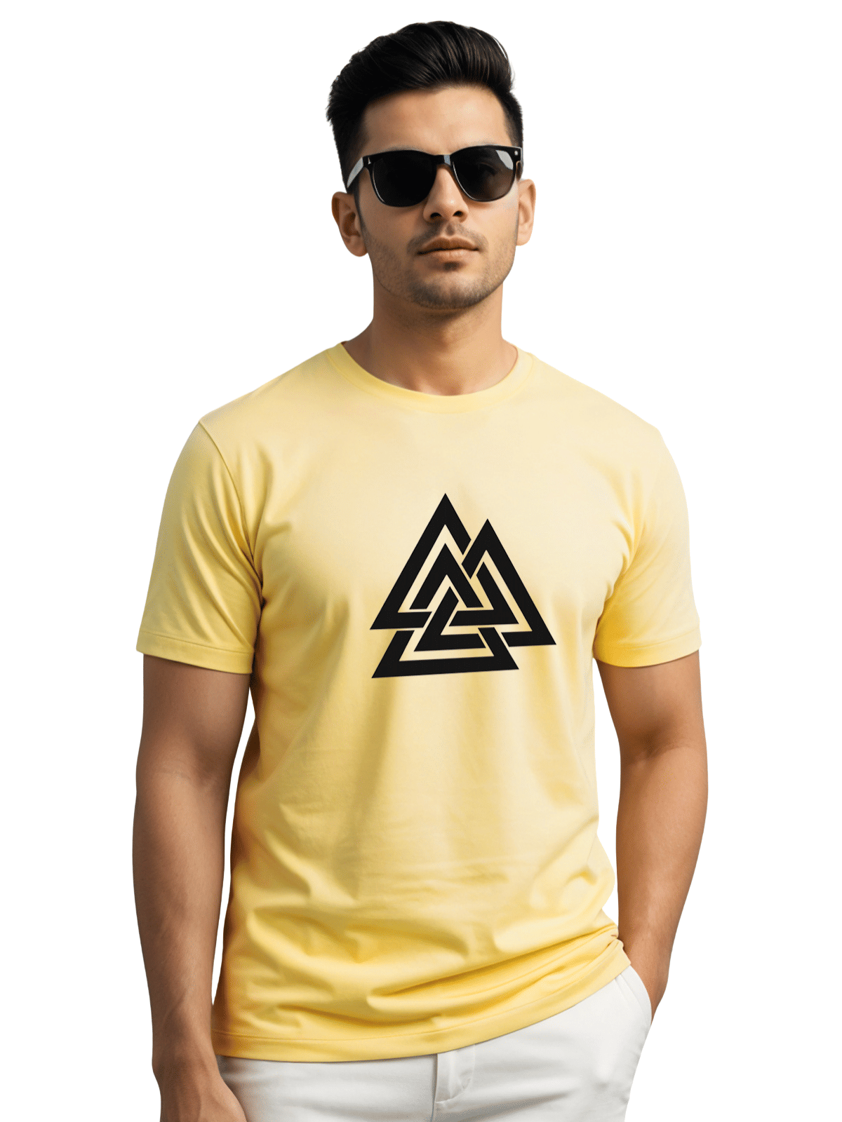 Adro Men Cotton Blend Regular Fit Printed T-Shirt ( Yellow ) Adro Men Cotton Blend Regular Fit Printed T-Shirt ( Yellow )