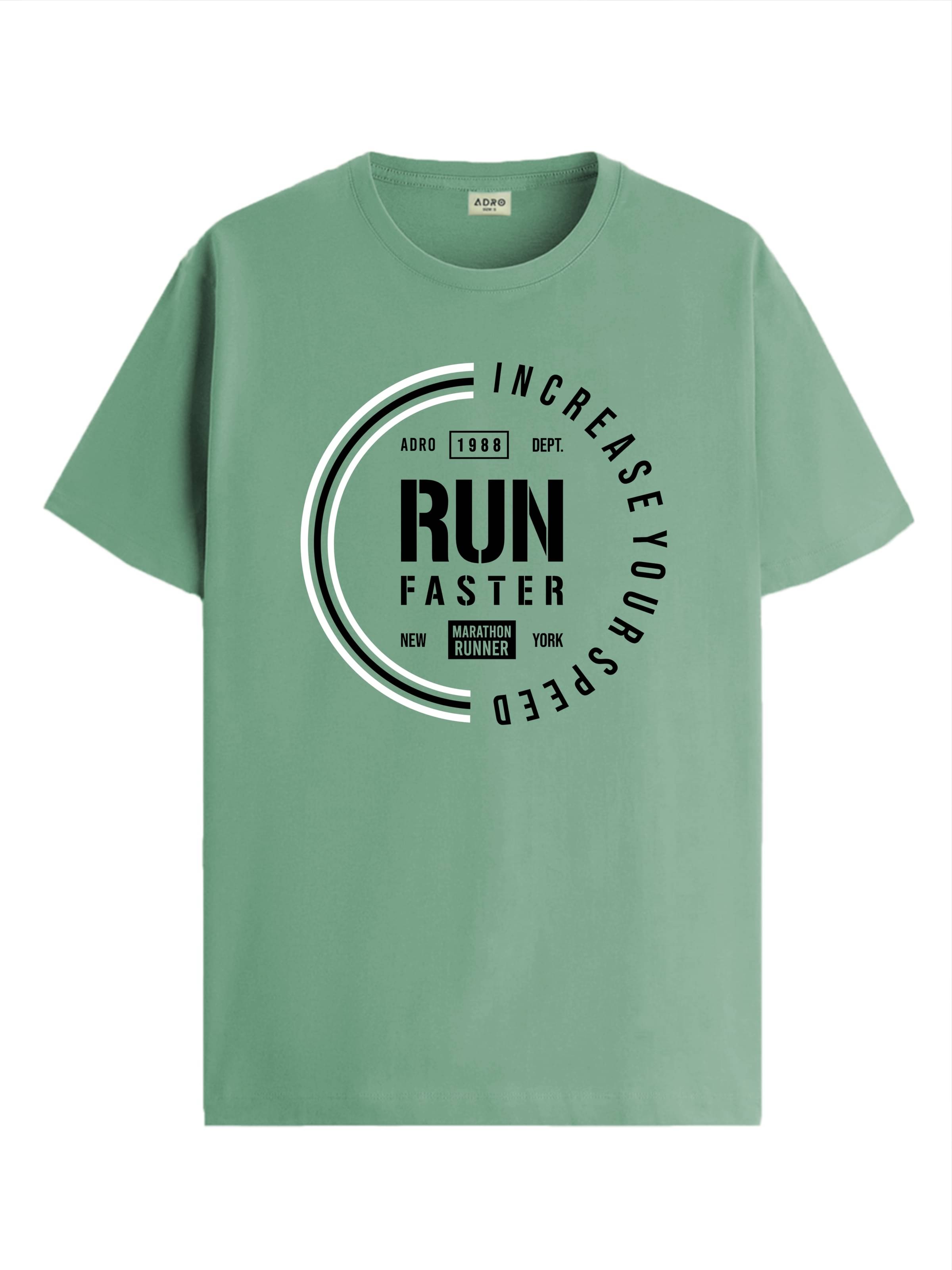 Adro Men Cotton Blend Regular Fit Printed T-Shirt ( Sea Green )     			Adro Men Cotton Blend Regular Fit Printed T-Shirt ( Sea Green )