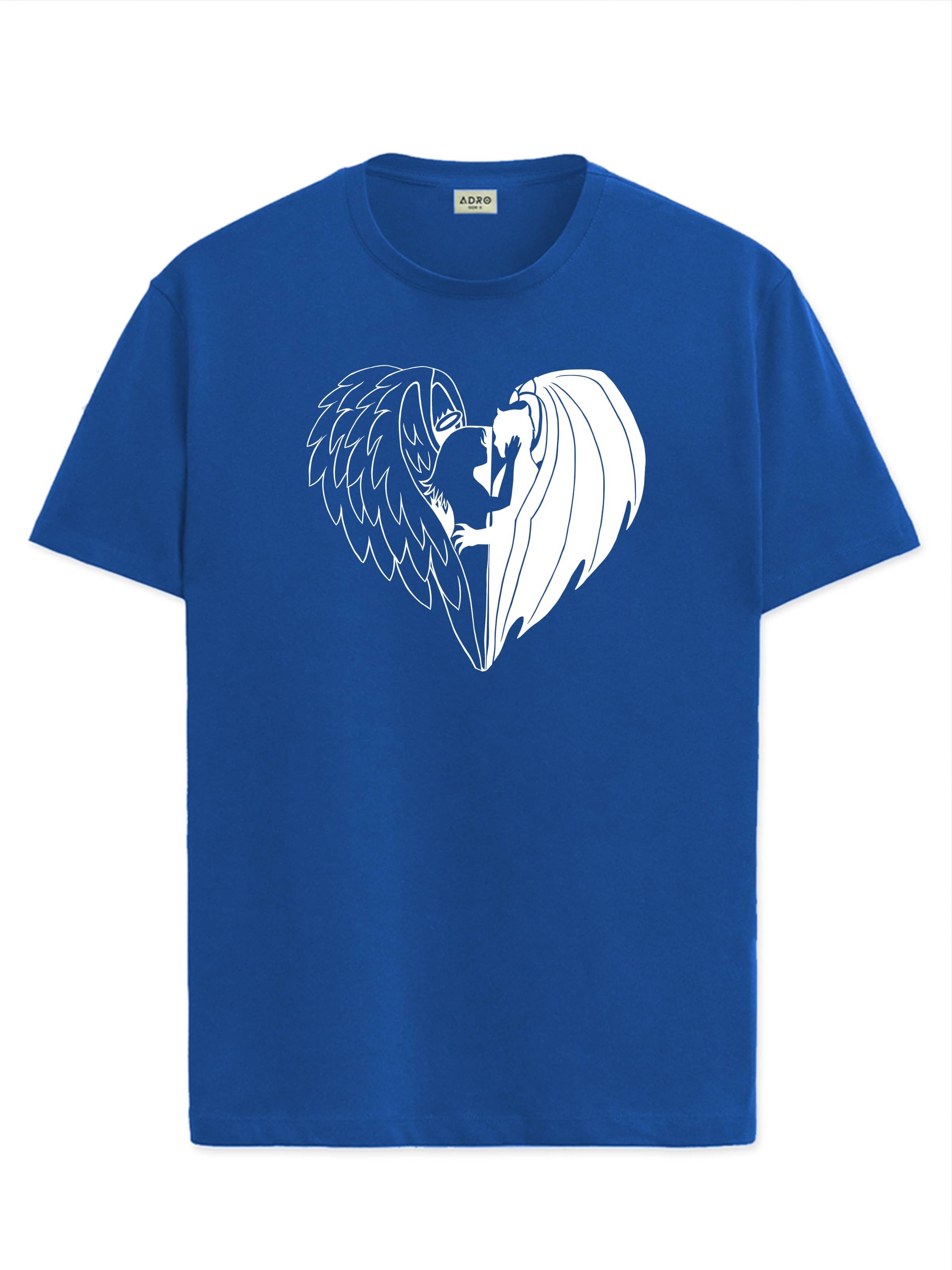 Adro Men Cotton Blend Regular Fit Printed T-Shirt ( Blue ) Adro Men Cotton Blend Regular Fit Printed T-Shirt ( Blue )