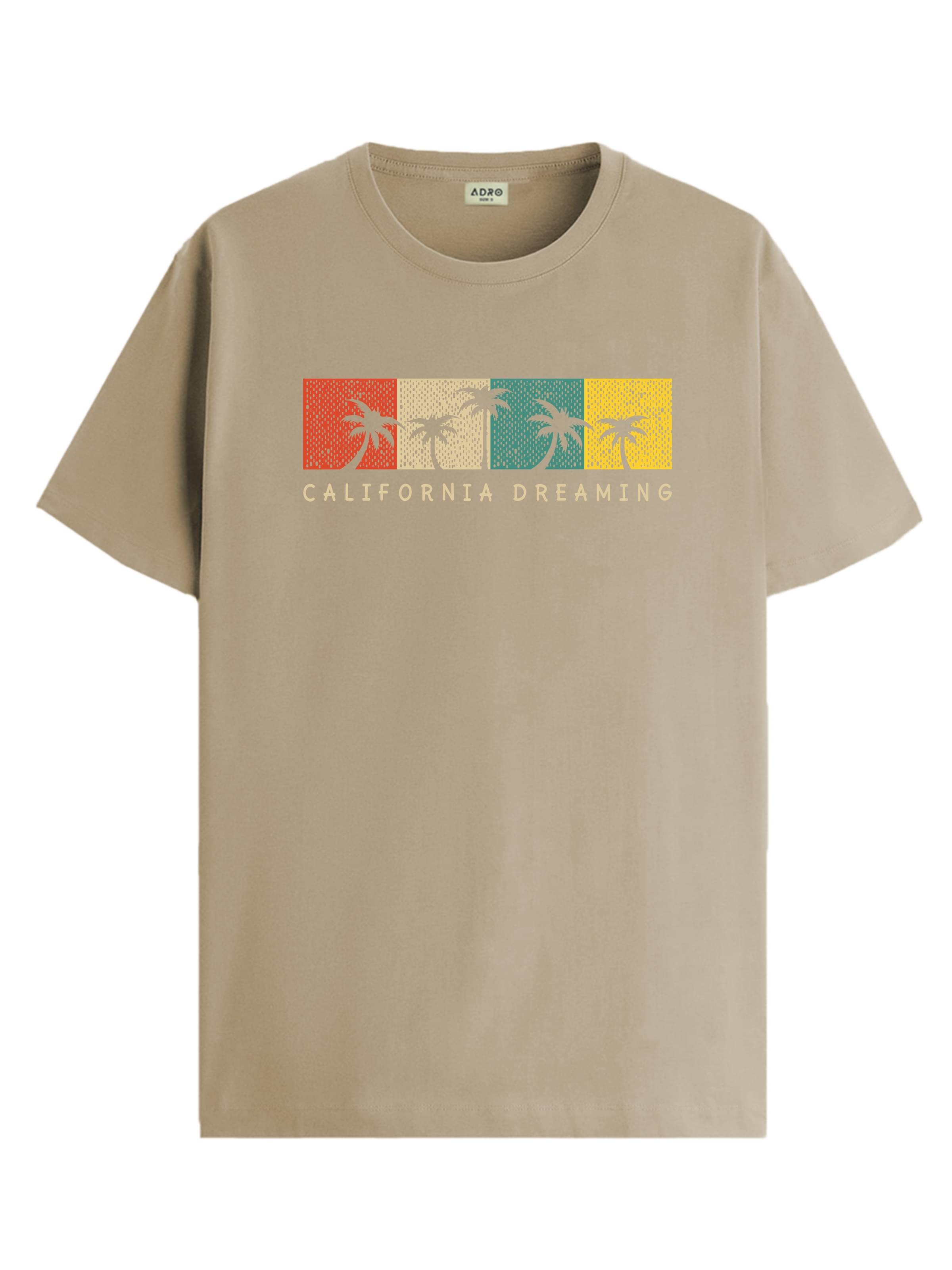 Adro Men Cotton Blend Regular Fit Printed T-Shirt ( Beige ) Adro Men Cotton Blend Regular Fit Printed T-Shirt ( Beige )