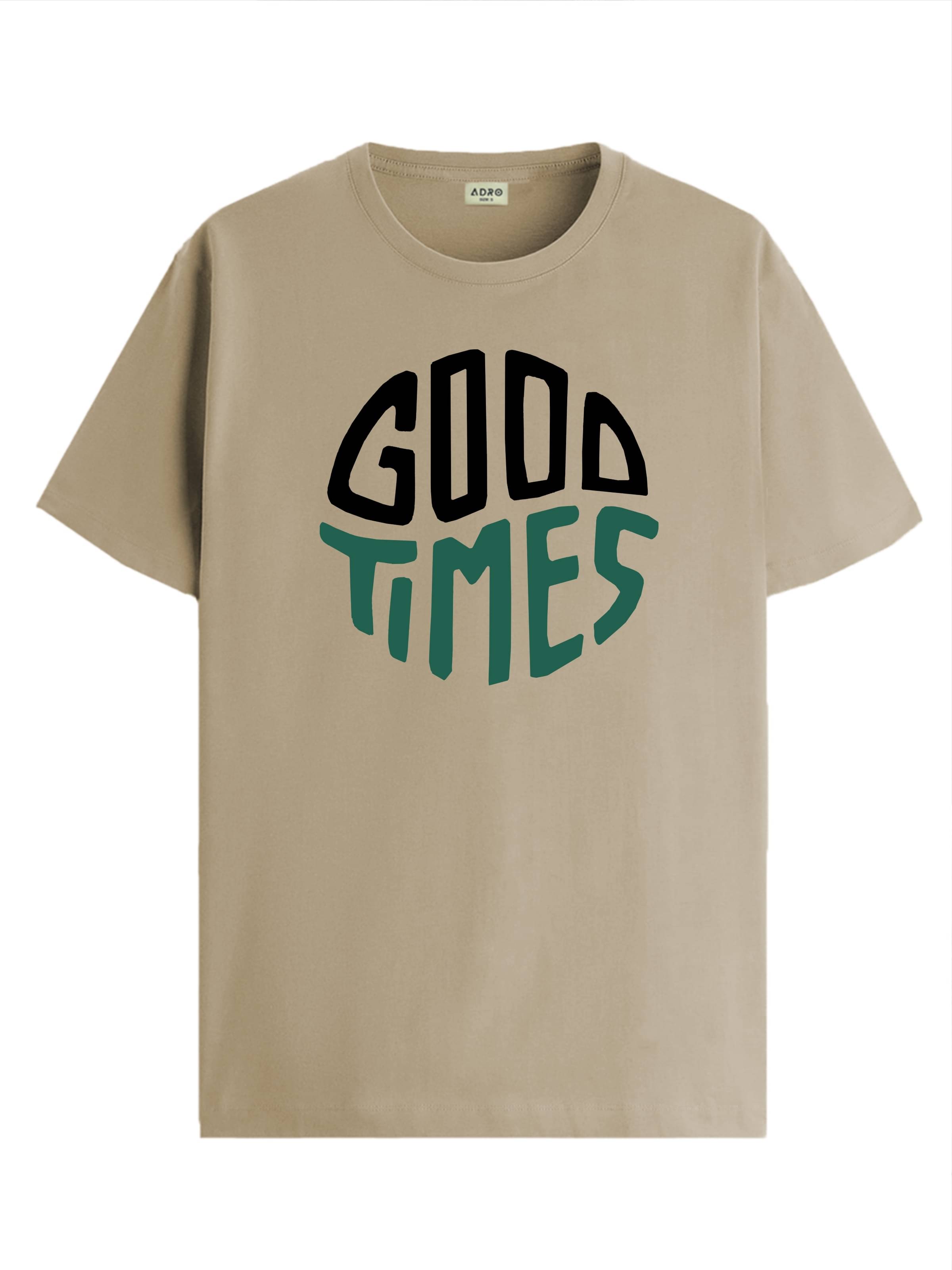     			Adro Men Cotton Blend Regular Fit Printed T-Shirt ( Beige )