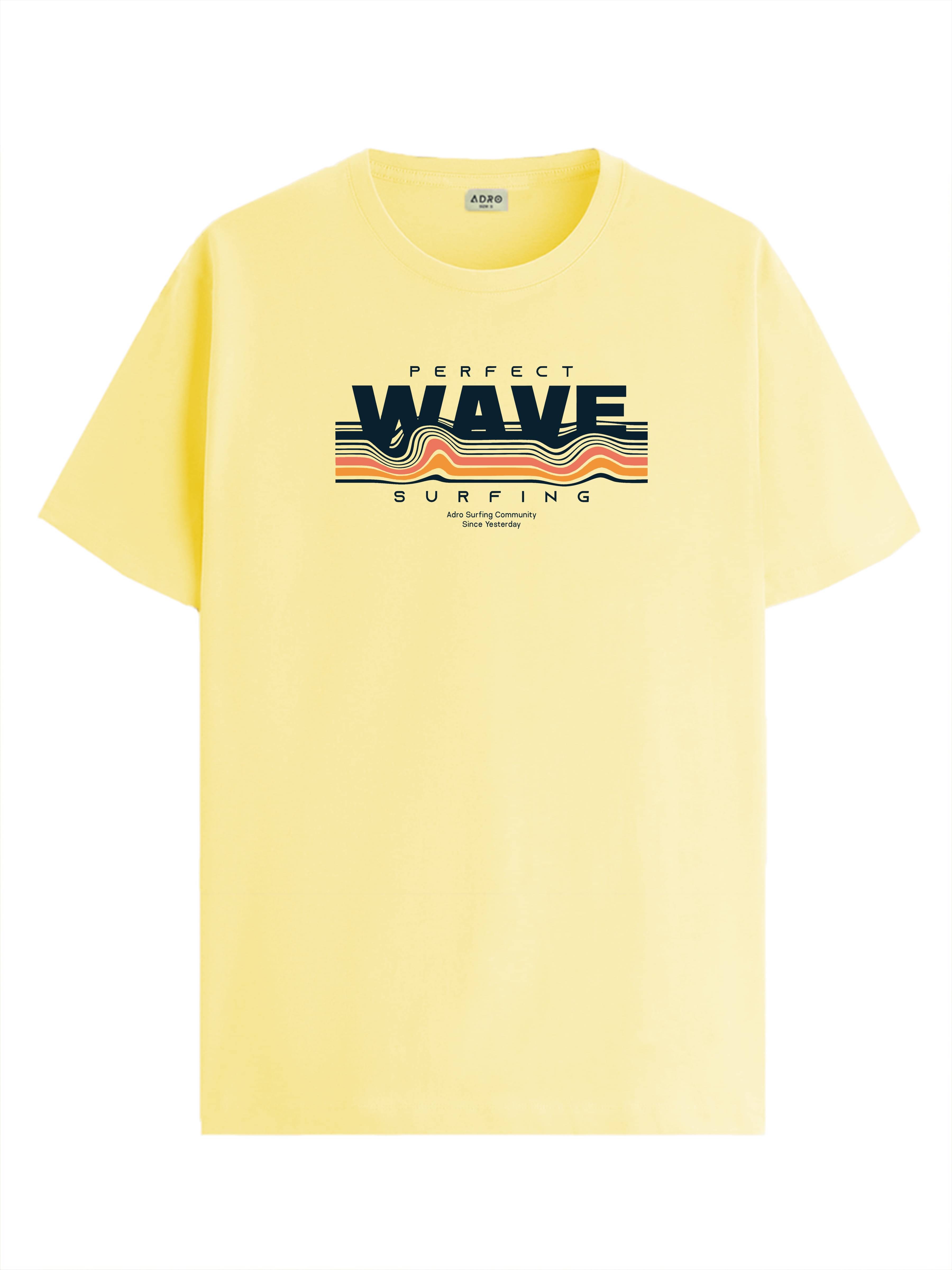     			Adro Men Cotton Blend Regular Fit Printed T-Shirt ( Yellow )