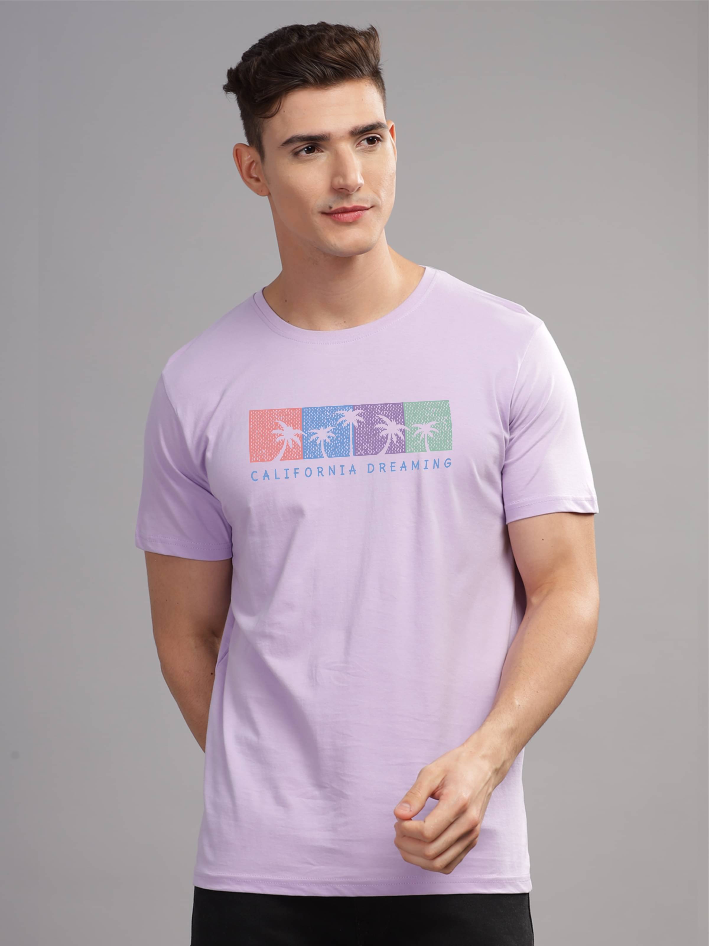     			Adro Men Cotton Blend Regular Fit Printed T-Shirt ( Purple )