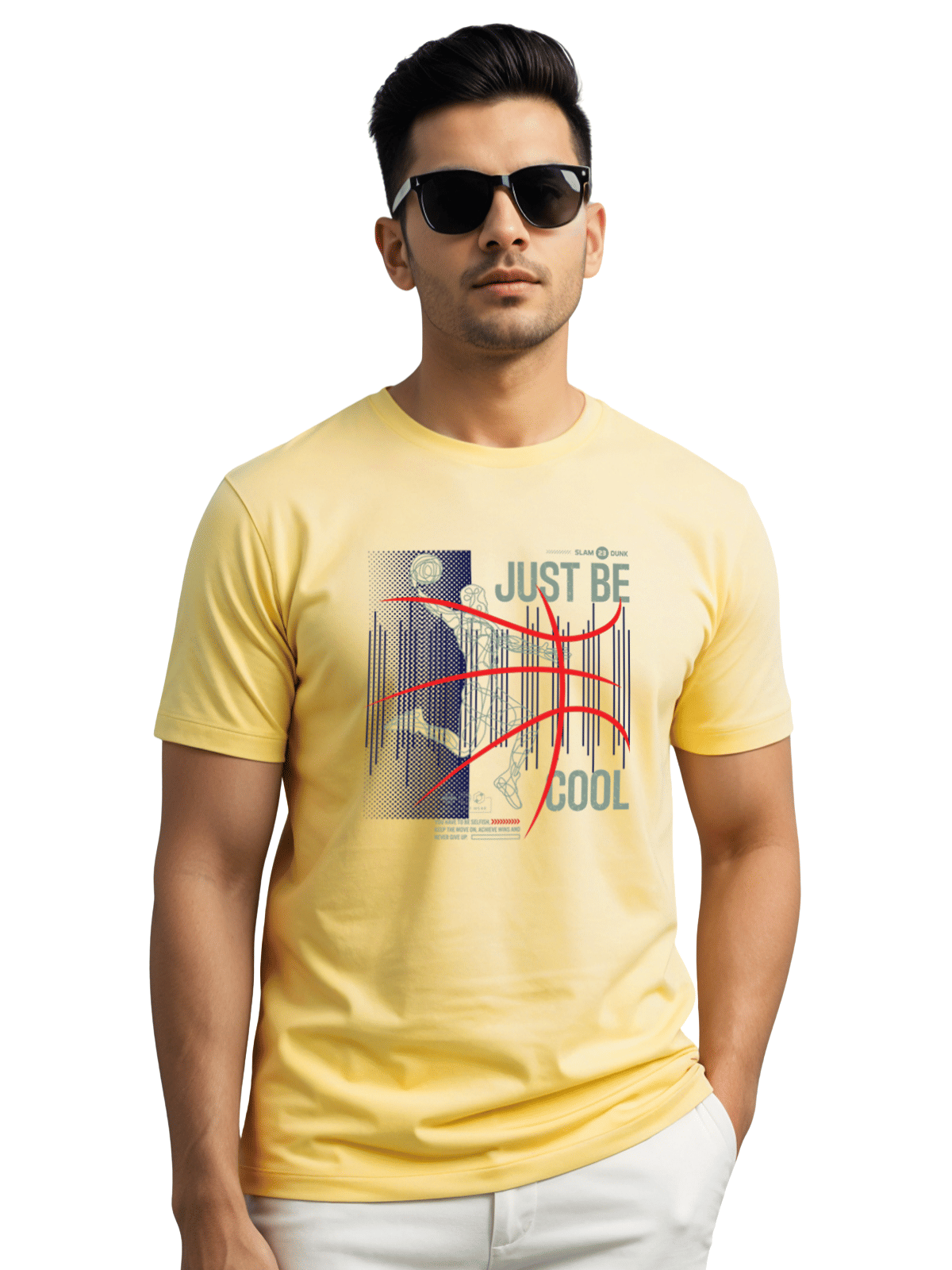     			Adro Men Cotton Blend Regular Fit Printed T-Shirt ( Yellow )