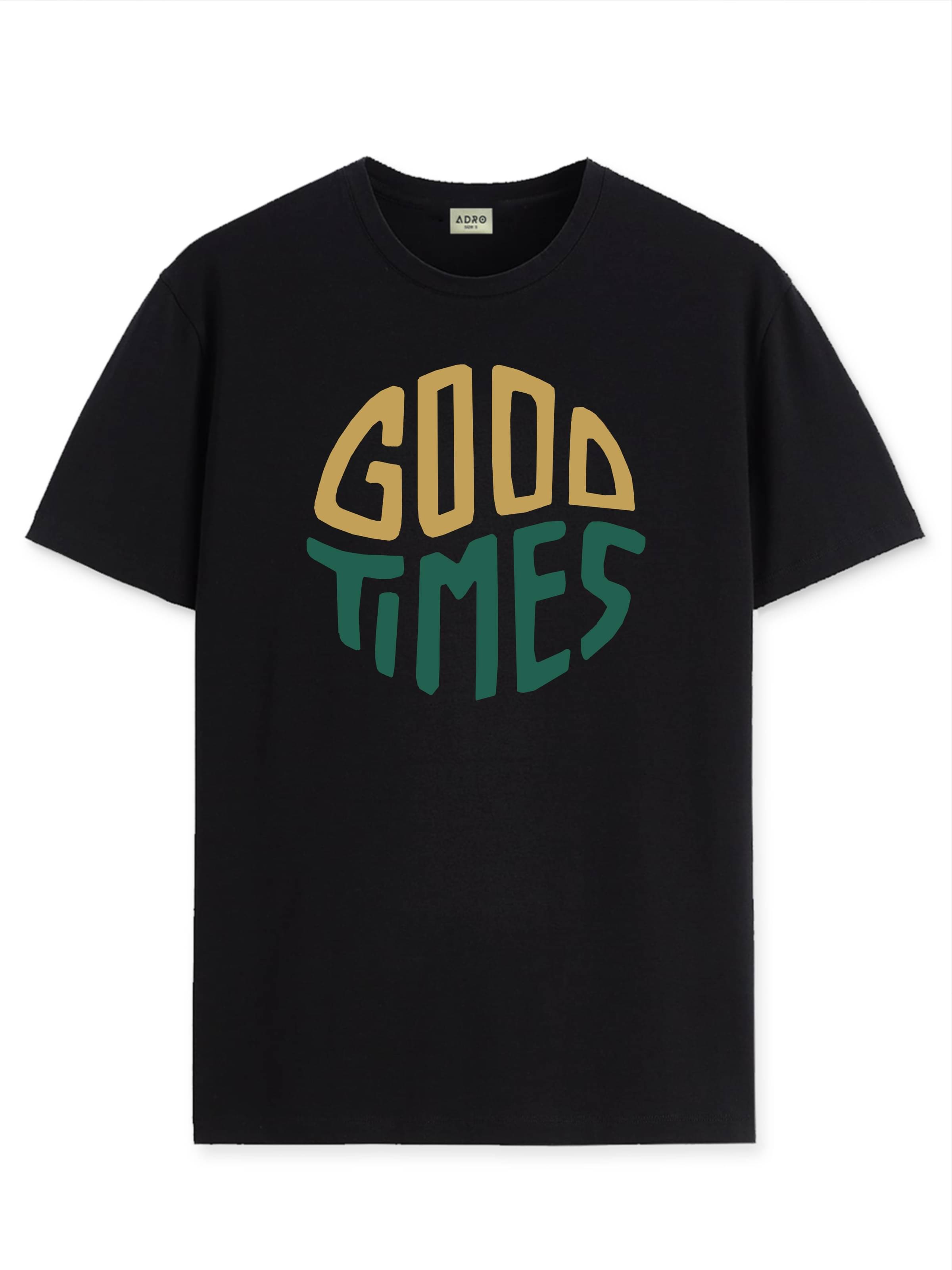 Adro Men Cotton Blend Regular Fit Printed T-Shirt ( Black ) Adro Men Cotton Blend Regular Fit Printed T-Shirt ( Black )