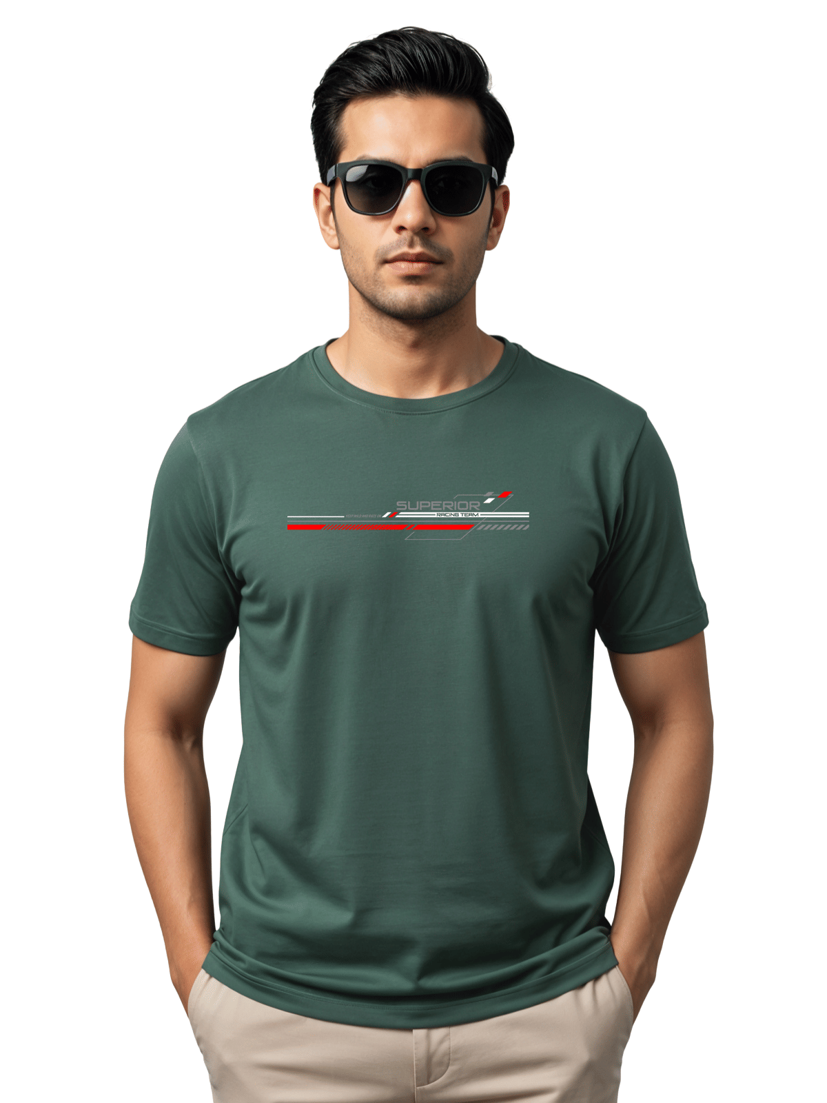     			Adro Men Cotton Blend Regular Fit Printed T-Shirt ( Green )