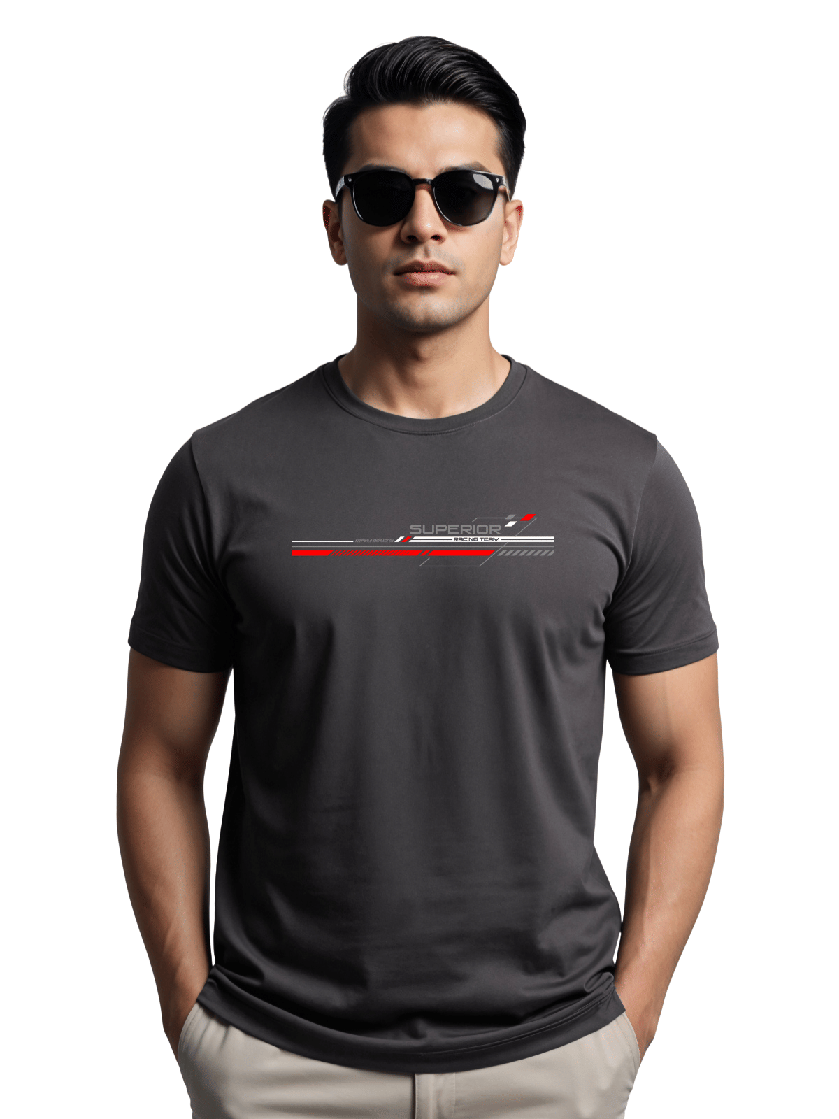 Adro Men Cotton Blend Regular Fit Printed T-Shirt ( Dark Grey ) Adro Men Cotton Blend Regular Fit Printed T-Shirt ( Dark Grey )