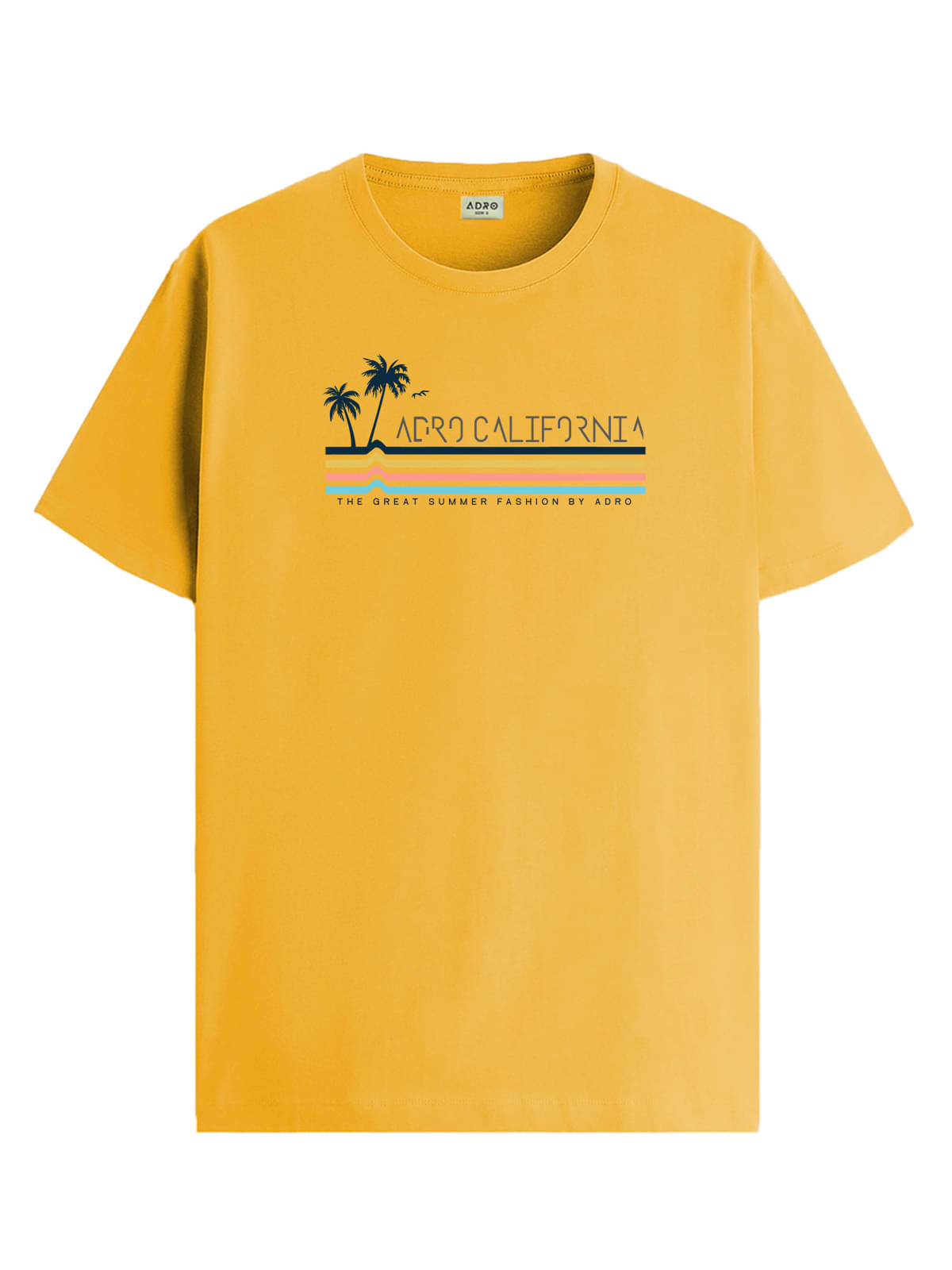 Adro Men Cotton Blend Regular Fit Printed T-Shirt ( Mustard ) Adro Men Cotton Blend Regular Fit Printed T-Shirt ( Mustard )