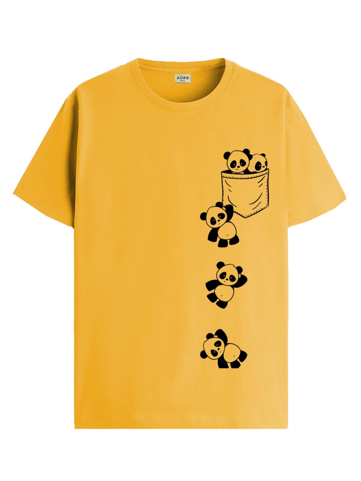 Adro Men Cotton Blend Regular Fit Printed T-Shirt ( Mustard ) Adro Men Cotton Blend Regular Fit Printed T-Shirt ( Mustard )