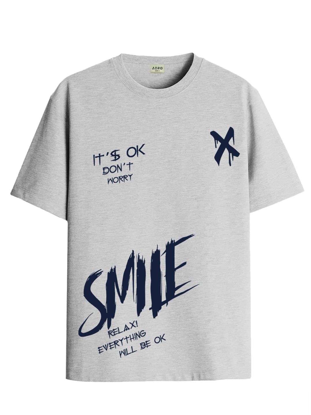     			Adro Men Cotton Blend Regular Fit Printed T-Shirt ( Grey )