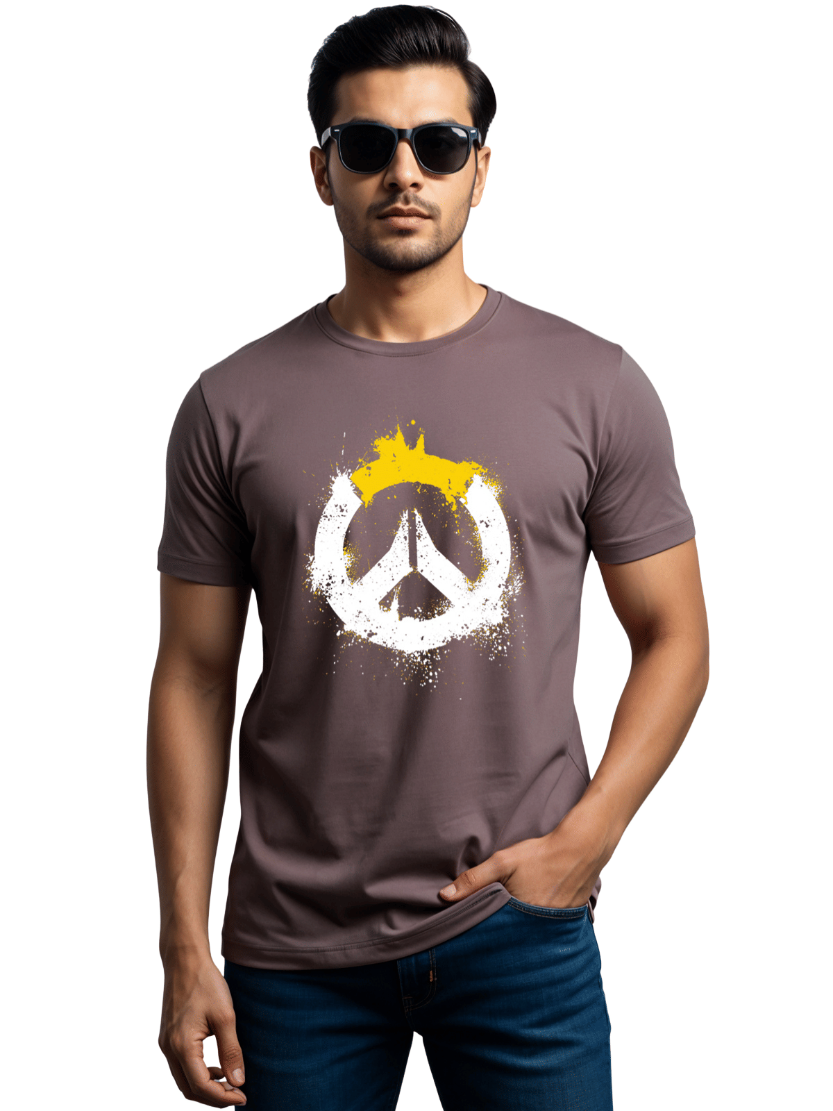 Adro Men Cotton Blend Regular Fit Printed T-Shirt ( Purple ) Adro Men Cotton Blend Regular Fit Printed T-Shirt ( Purple )