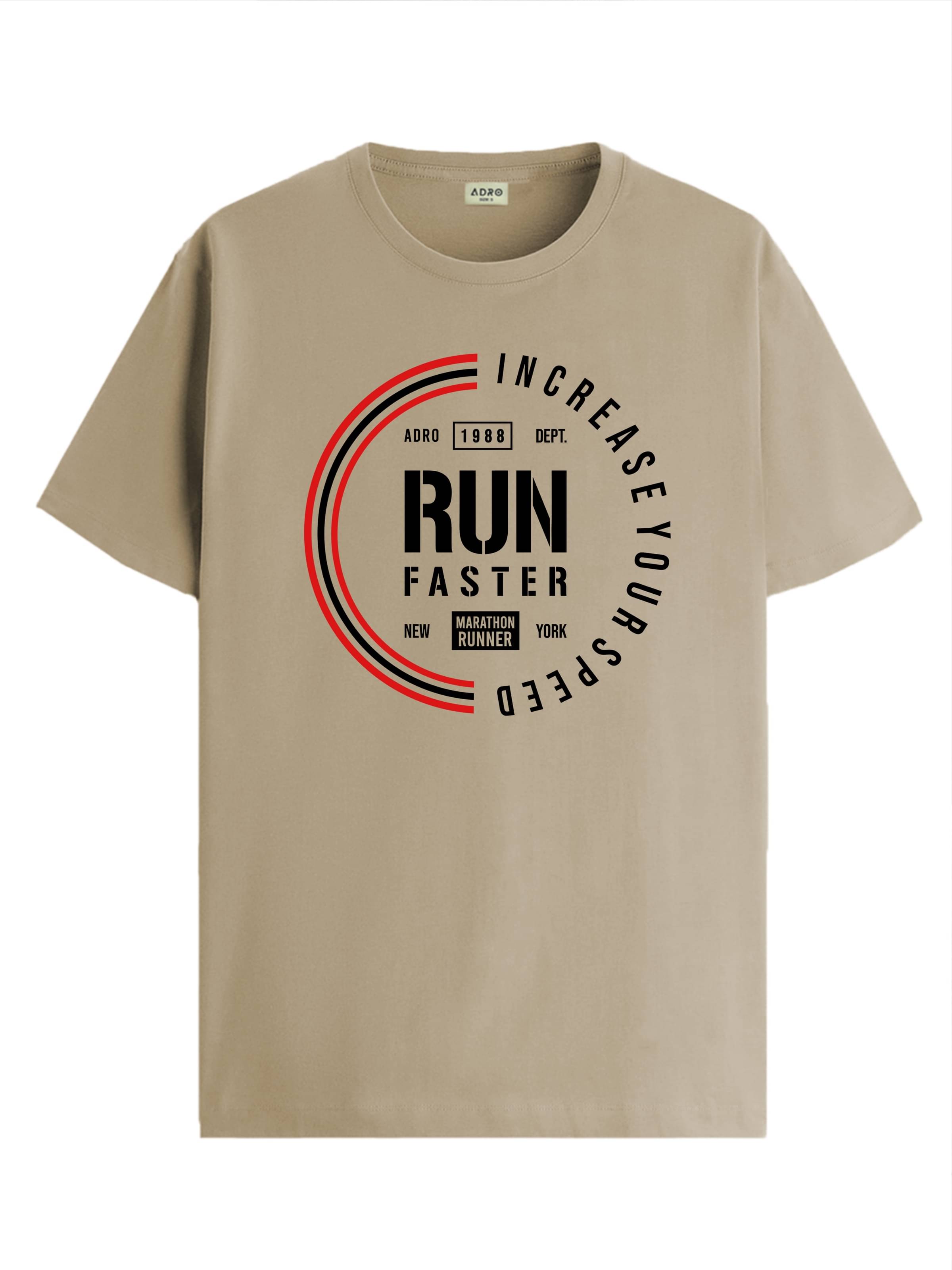     			Adro Men Cotton Blend Regular Fit Printed T-Shirt ( Beige )