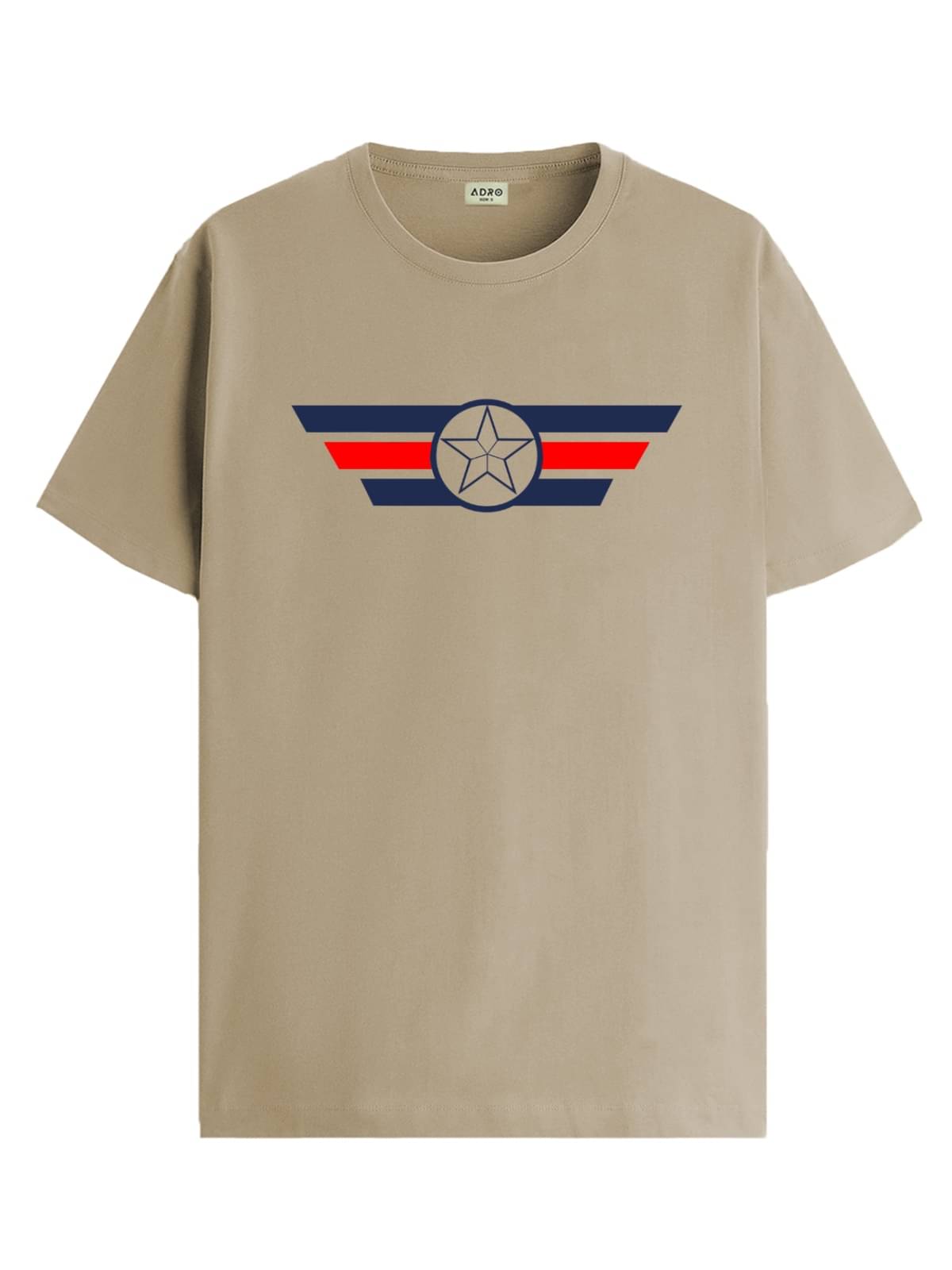     			Adro Men Cotton Blend Regular Fit Printed T-Shirt ( Beige )