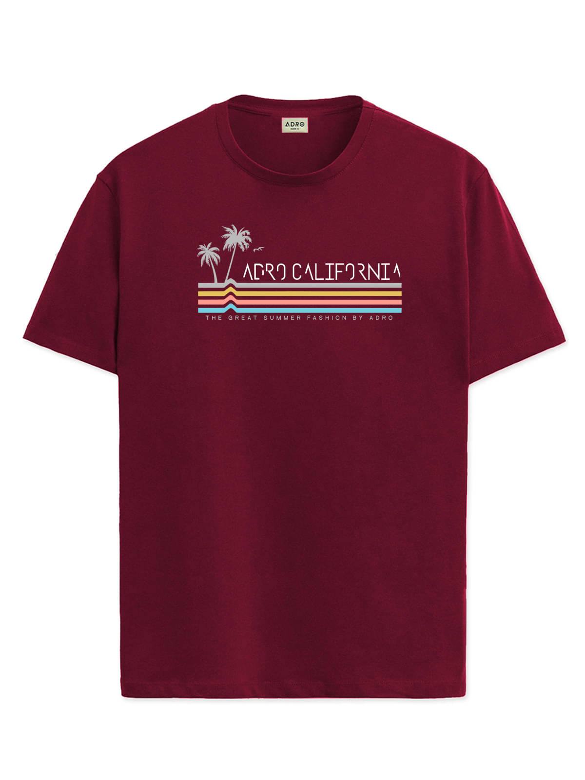     			Adro Men Cotton Blend Regular Fit Printed T-Shirt ( Maroon )