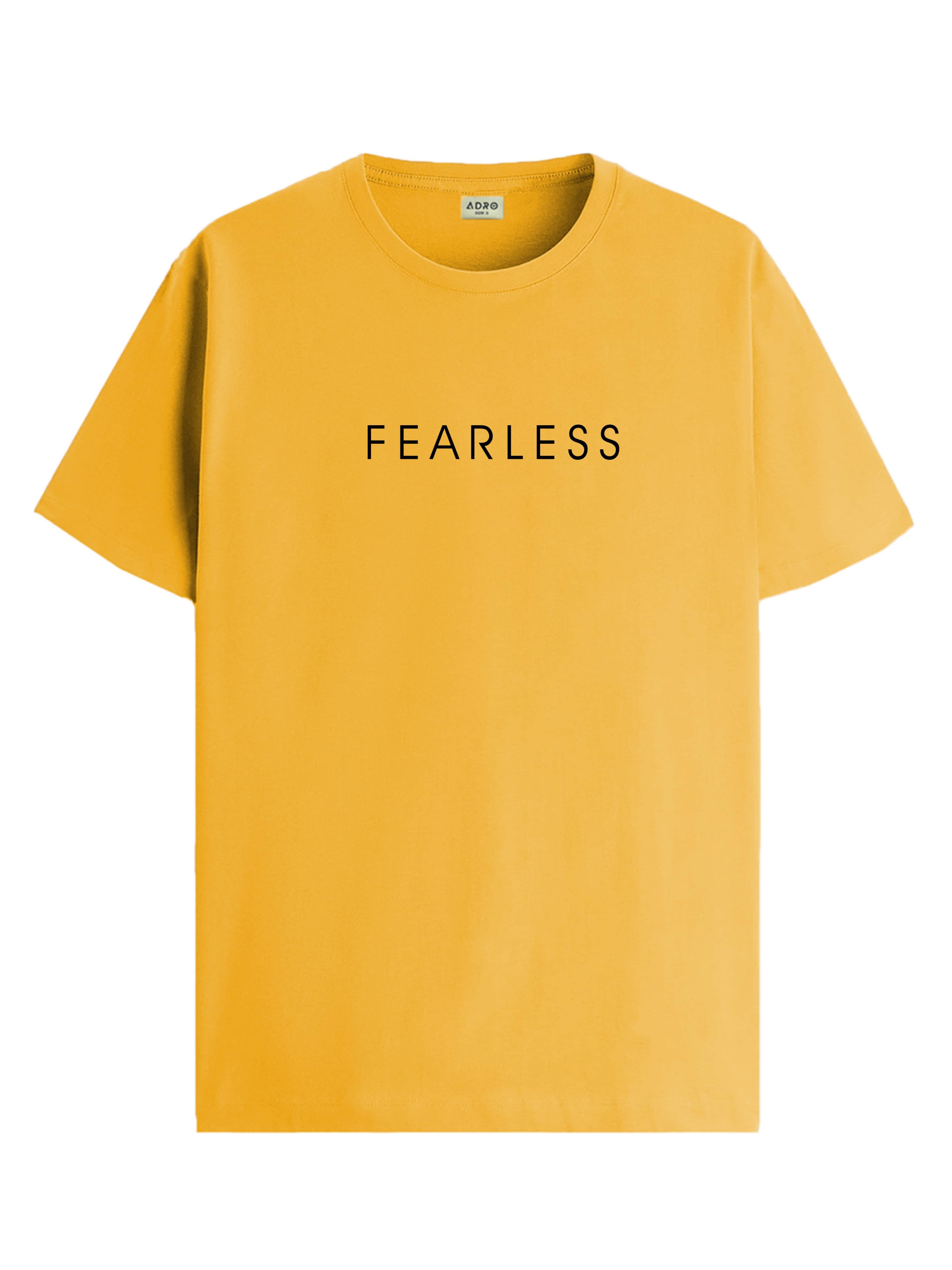     			Adro Men Cotton Blend Regular Fit Printed T-Shirt ( Mustard )