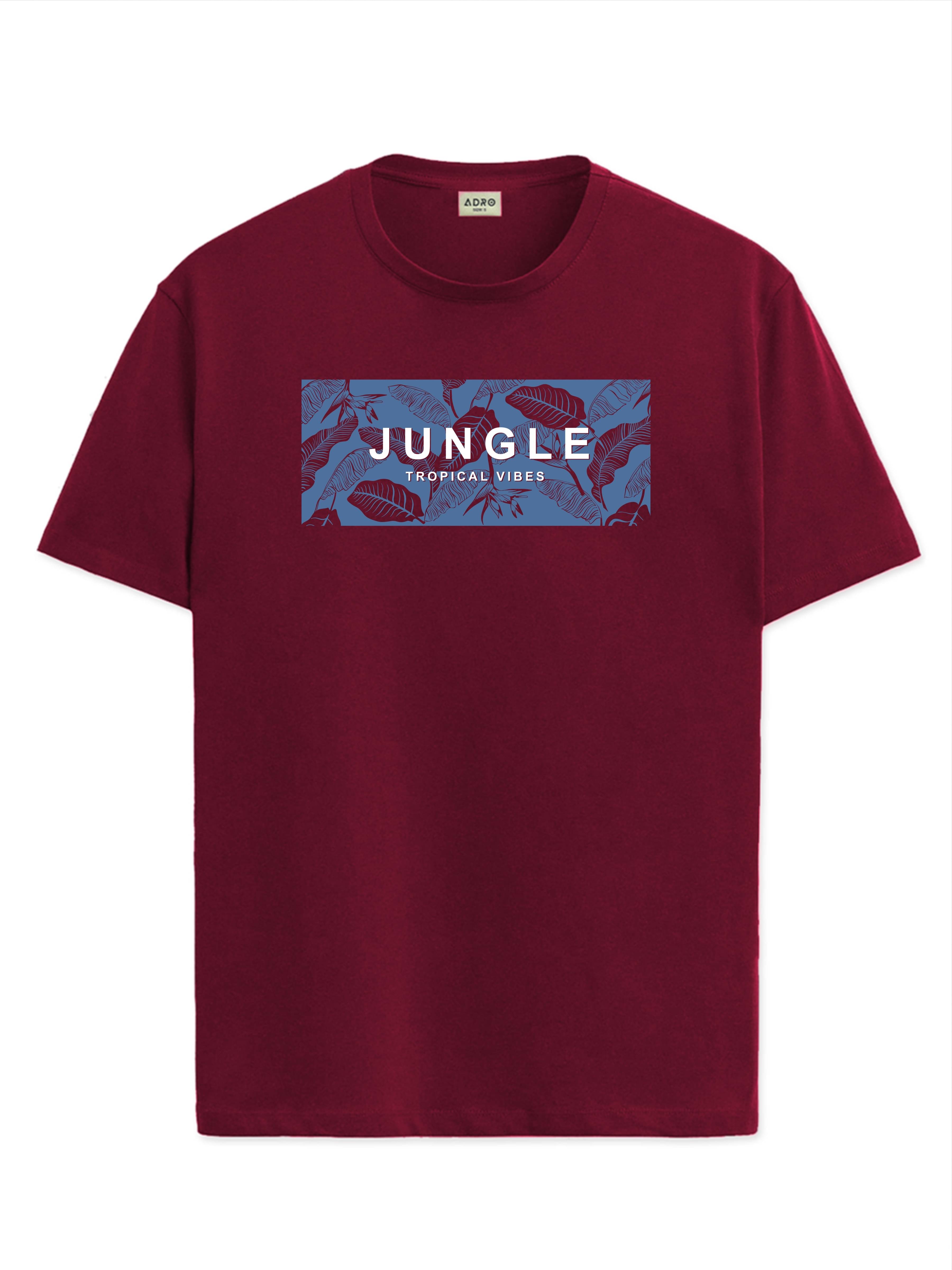     			Adro Men Cotton Blend Regular Fit Printed T-Shirt ( Maroon )