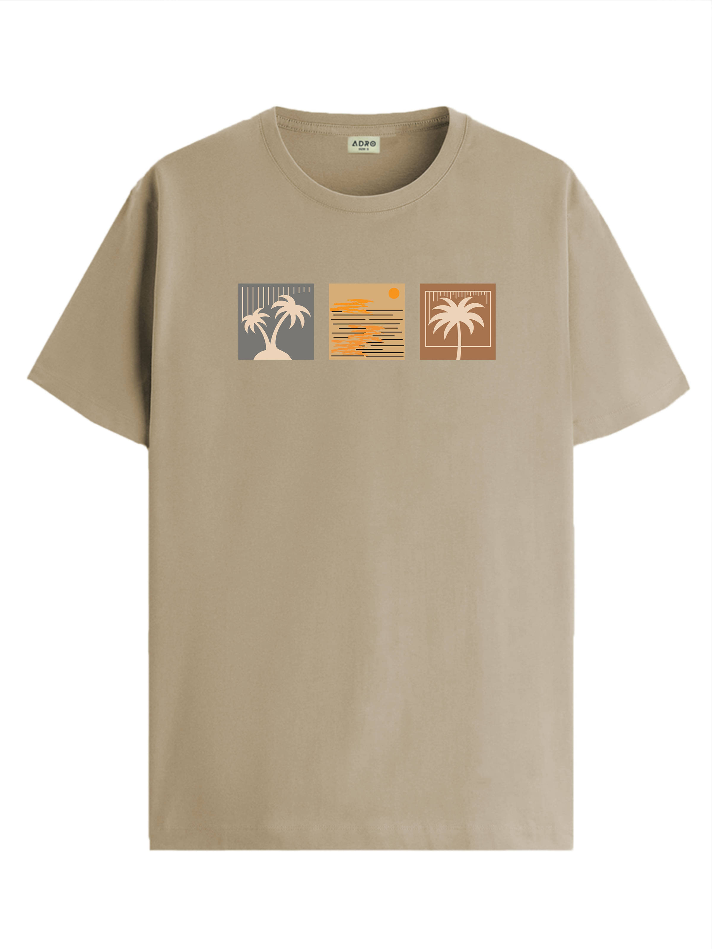     			Adro Men Cotton Blend Regular Fit Printed T-Shirt ( Beige )