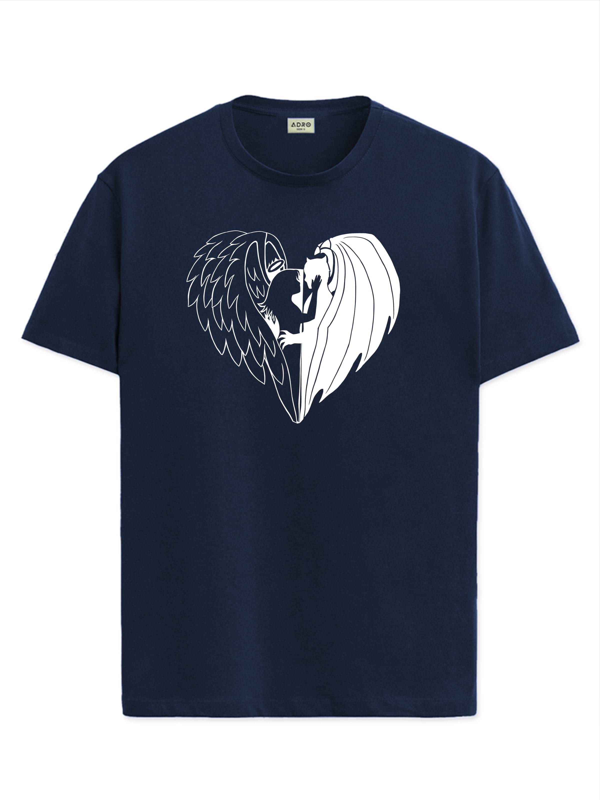     			Adro Men Cotton Blend Regular Fit Printed T-Shirt ( Navy Blue )