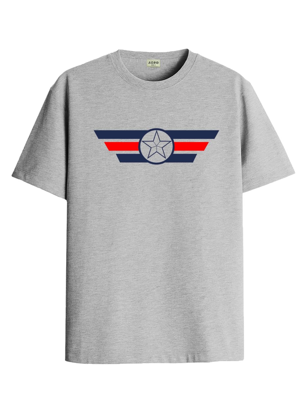 Adro Men Cotton Blend Regular Fit Printed T-Shirt ( Grey ) Adro Men Cotton Blend Regular Fit Printed T-Shirt ( Grey )