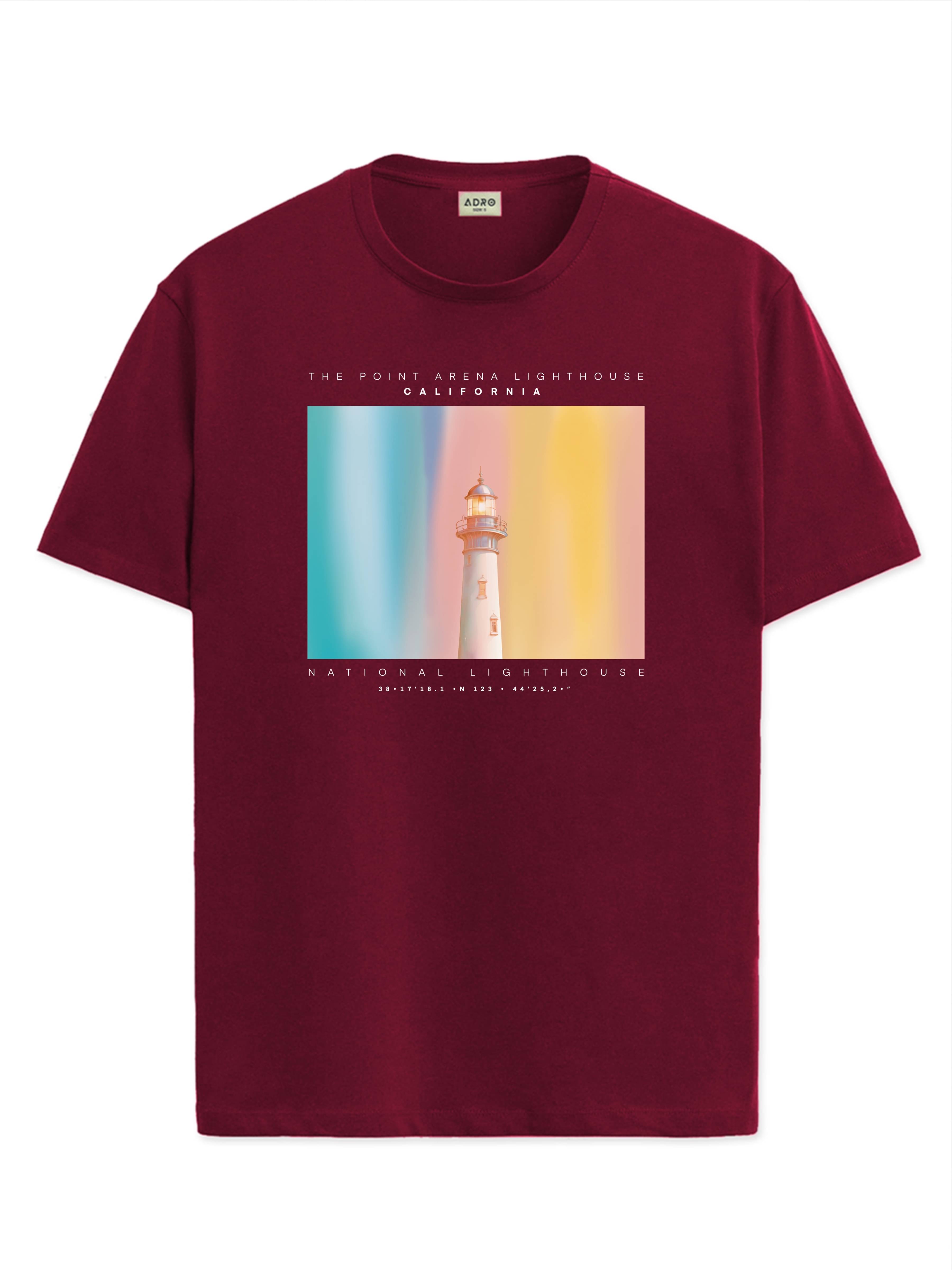     			Adro Men Cotton Blend Regular Fit Printed T-Shirt ( Maroon )