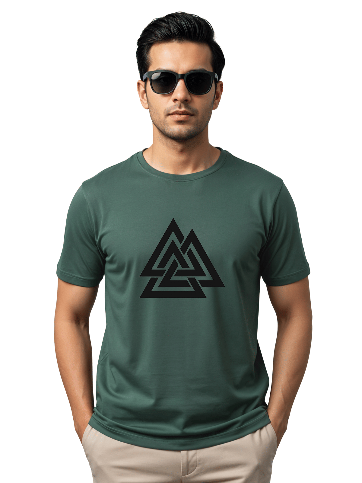     			Adro Men Cotton Blend Regular Fit Printed T-Shirt ( Green )