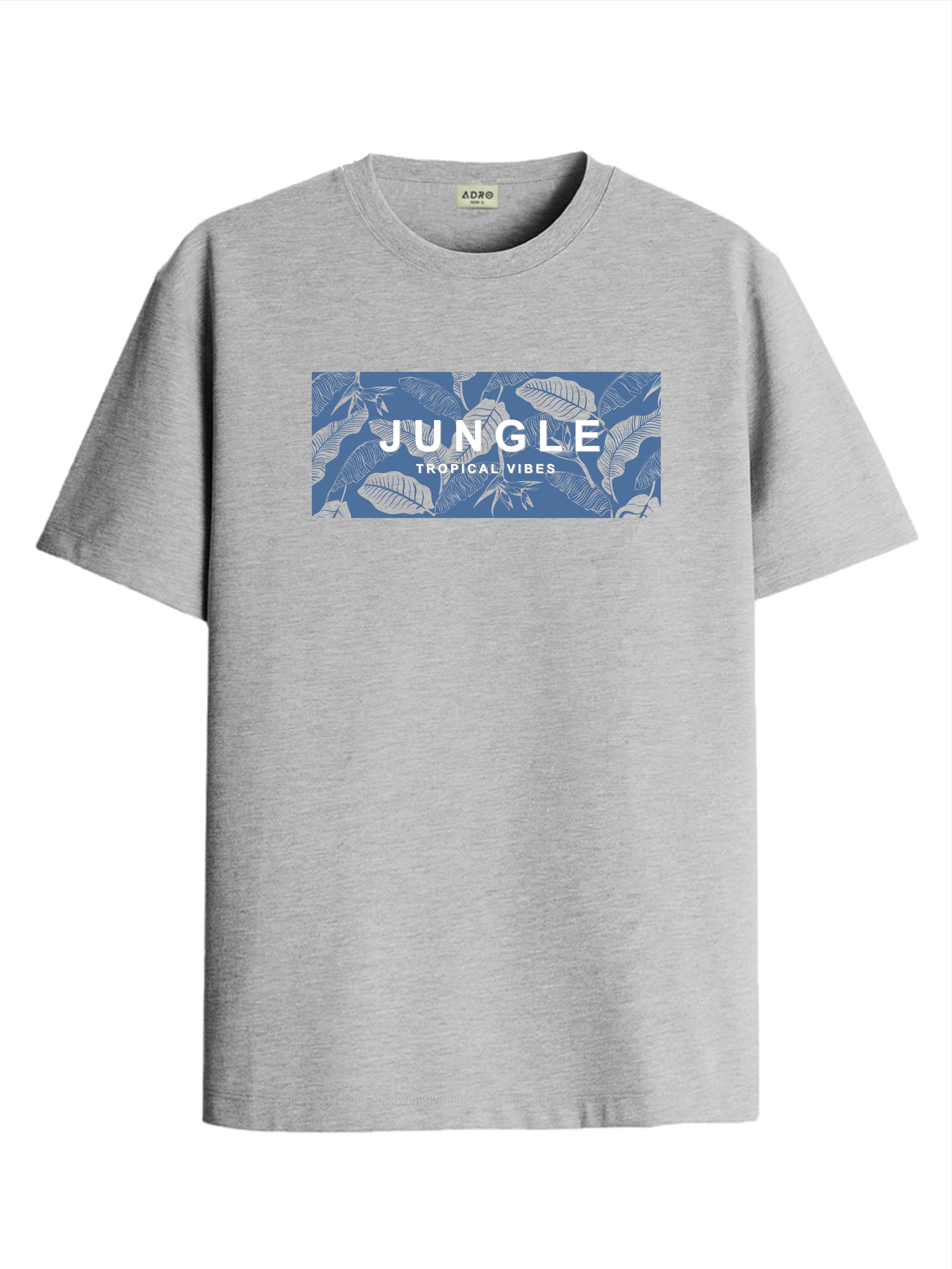     			Adro Men Cotton Blend Regular Fit Printed T-Shirt ( Grey )